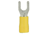 Yellow Vinyl Spade Terminal 12-10 Gauge #6 - Package of 100