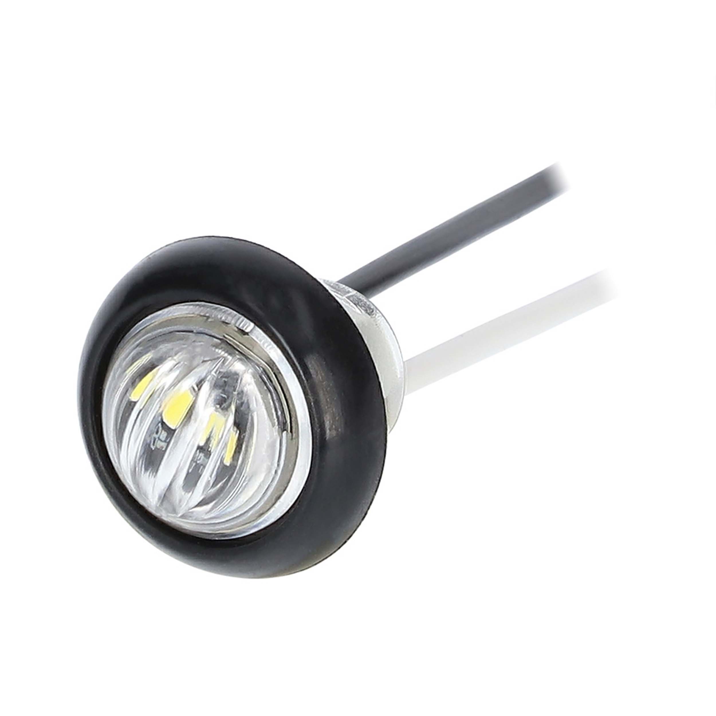 Round White Marker/Clearance Light - .75 Inch, 3 LED