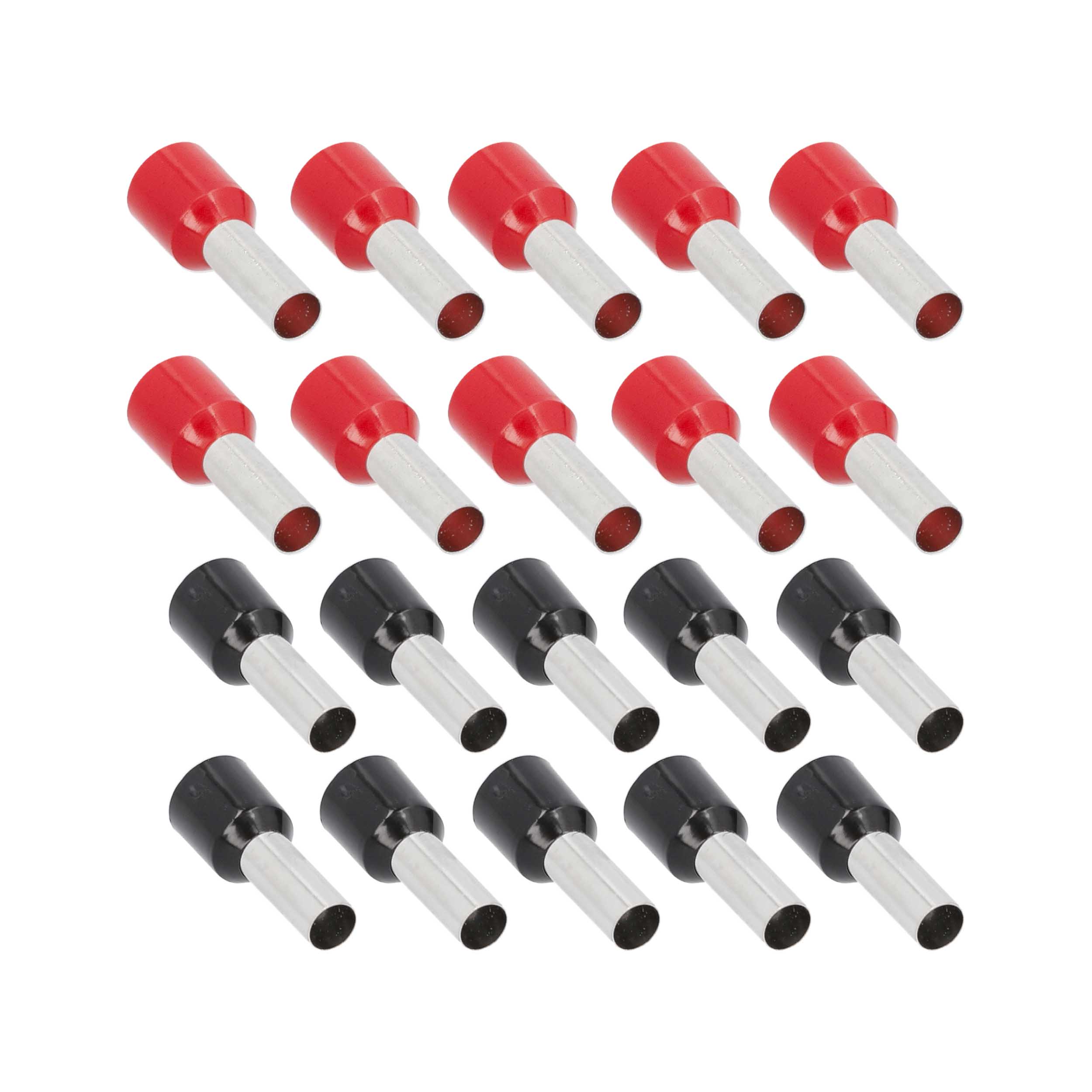 20-Piece Red and Black 8GA Ferrules - Refill Pack