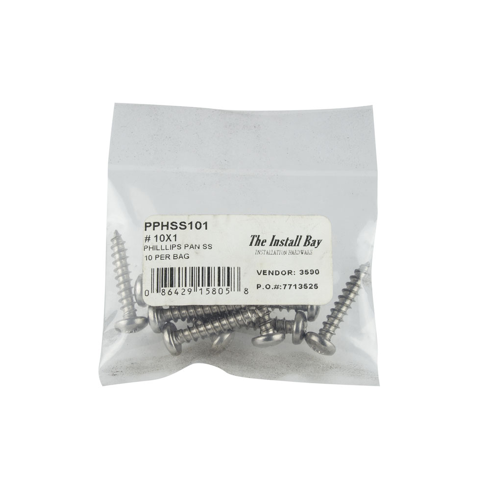 #10 X 1 18-8 PHIL PAN HEAD SS - Bag of 100