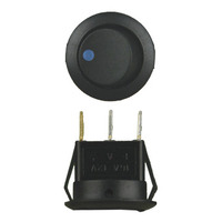 Round Rocker Switch With Blue Led No Leads 20amp - Pack of 5