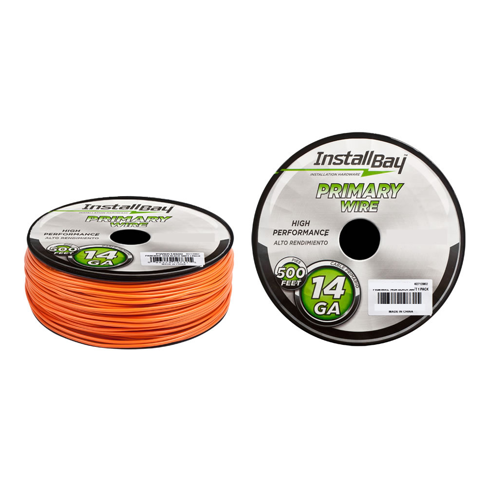 Primary Wire 14 Gauge All Copper Orange Coil - 500 ft
