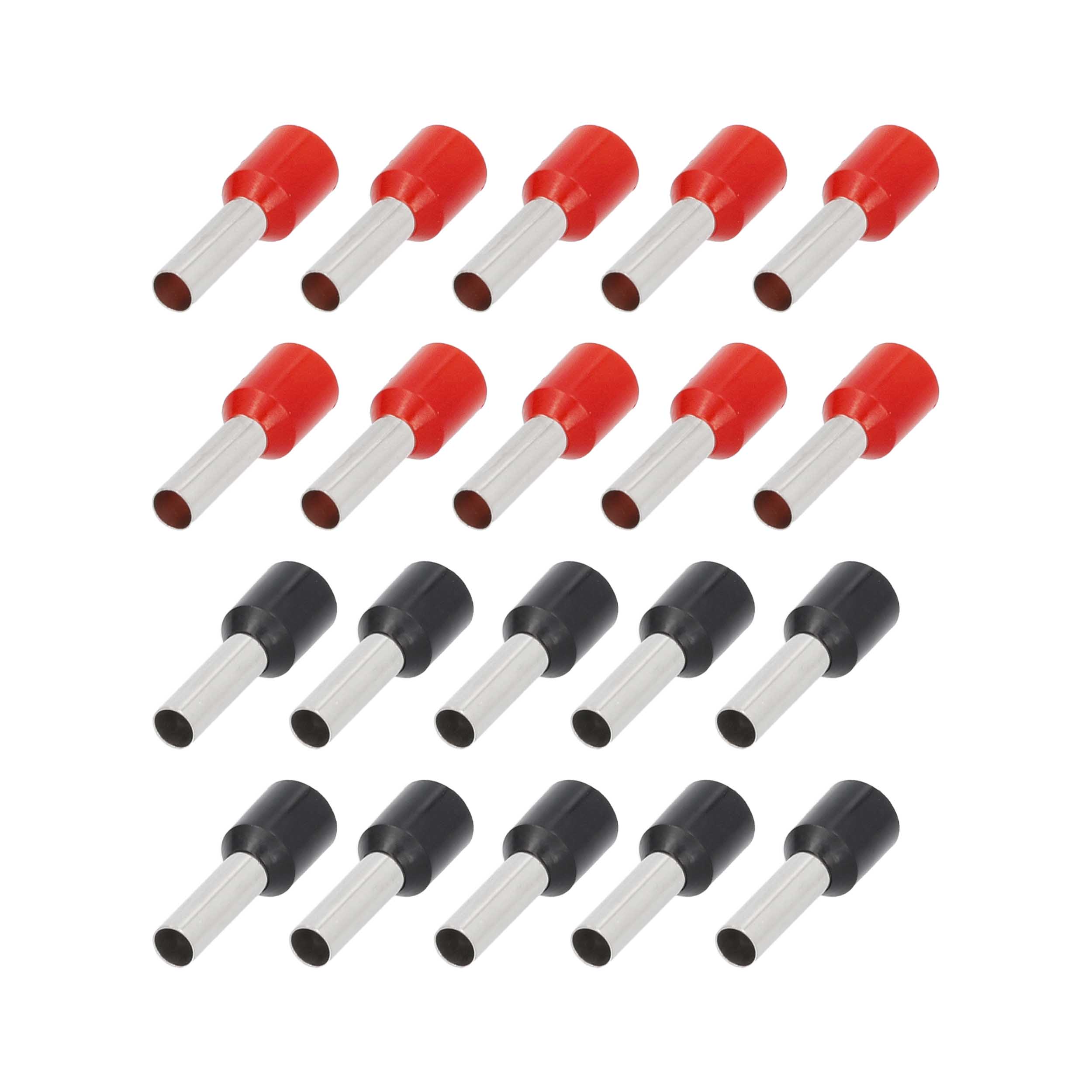 20-Piece Red and Black 10GA Ferrules - Refill Pack