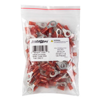Ring Terminal | Red Nylon | 22-18GA | 1/4" | 100 Pack