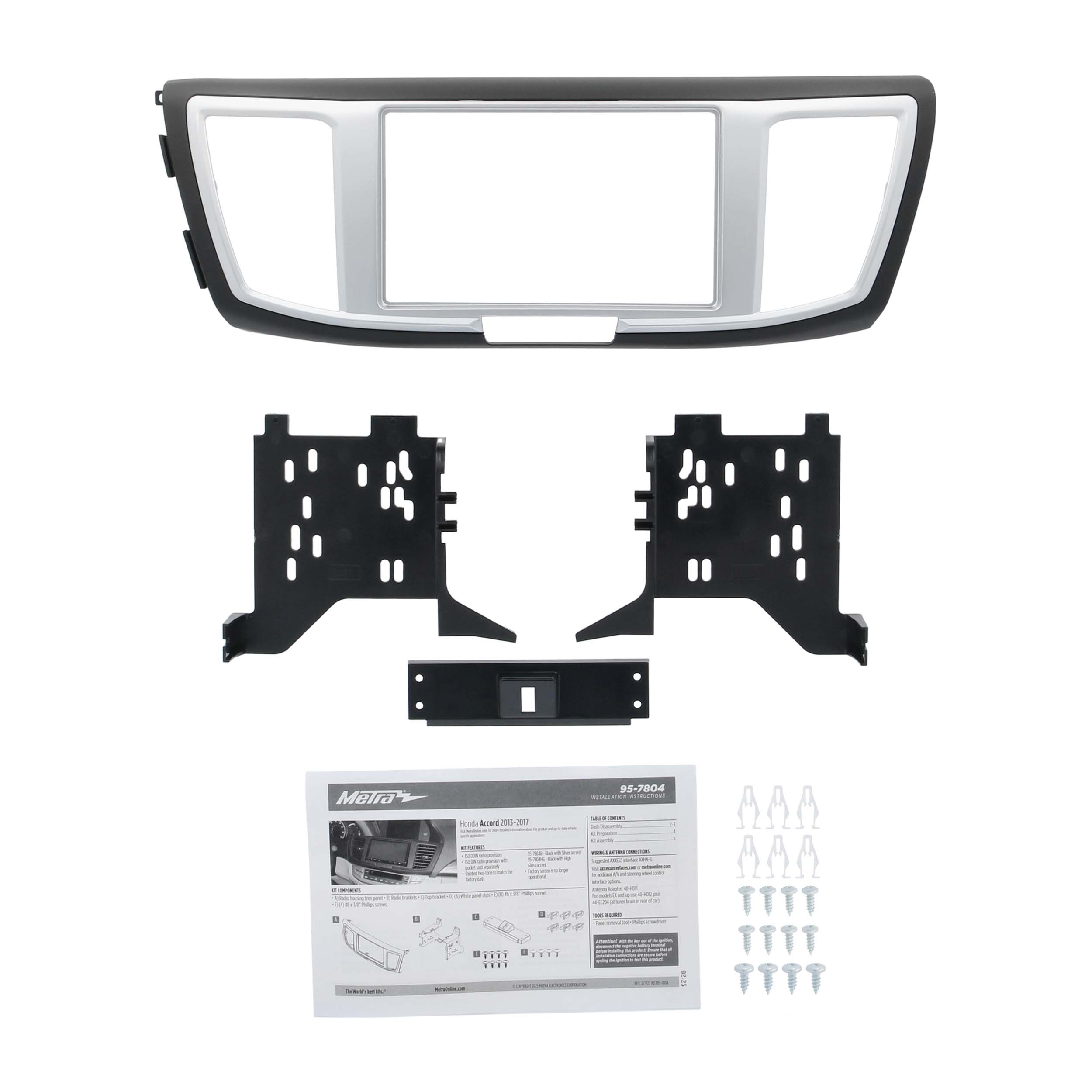 Fits Honda Accord 13-17 Black W/ Silver Trim