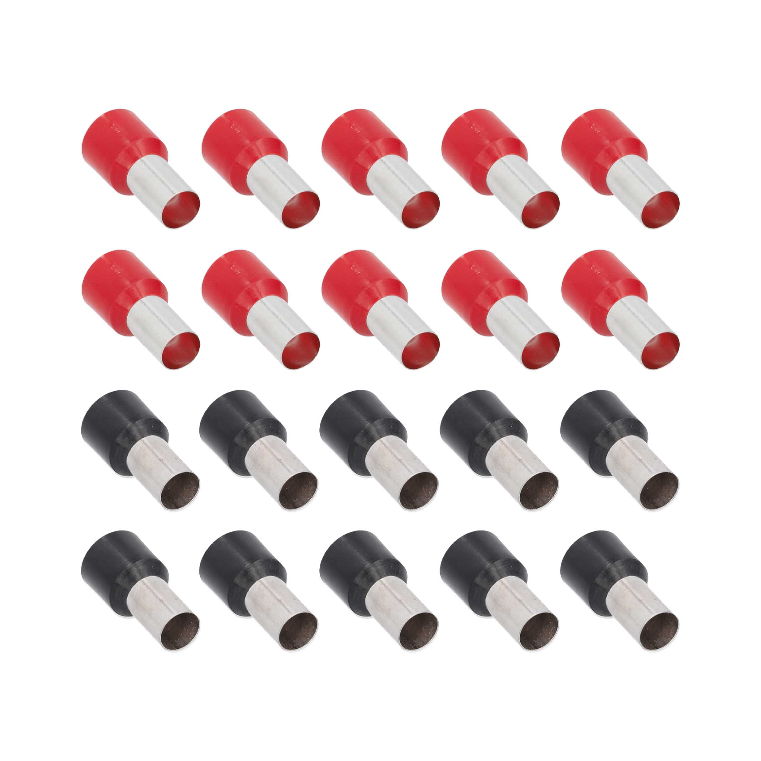 20-Piece Red and Black 4GA Ferrules - Refill Pack
