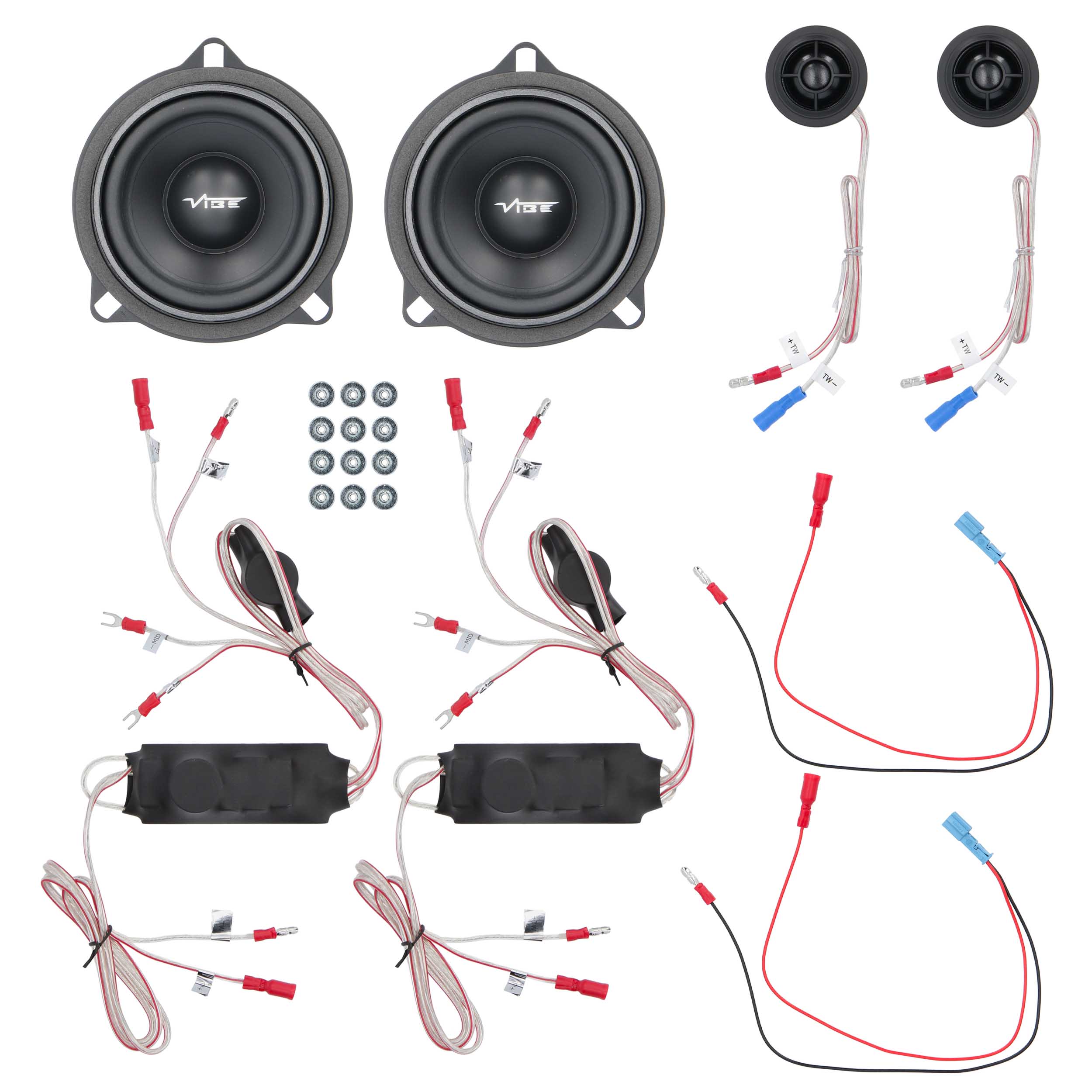 4" Plug-N-Play Front Door Speaker Set Fits Select BMW