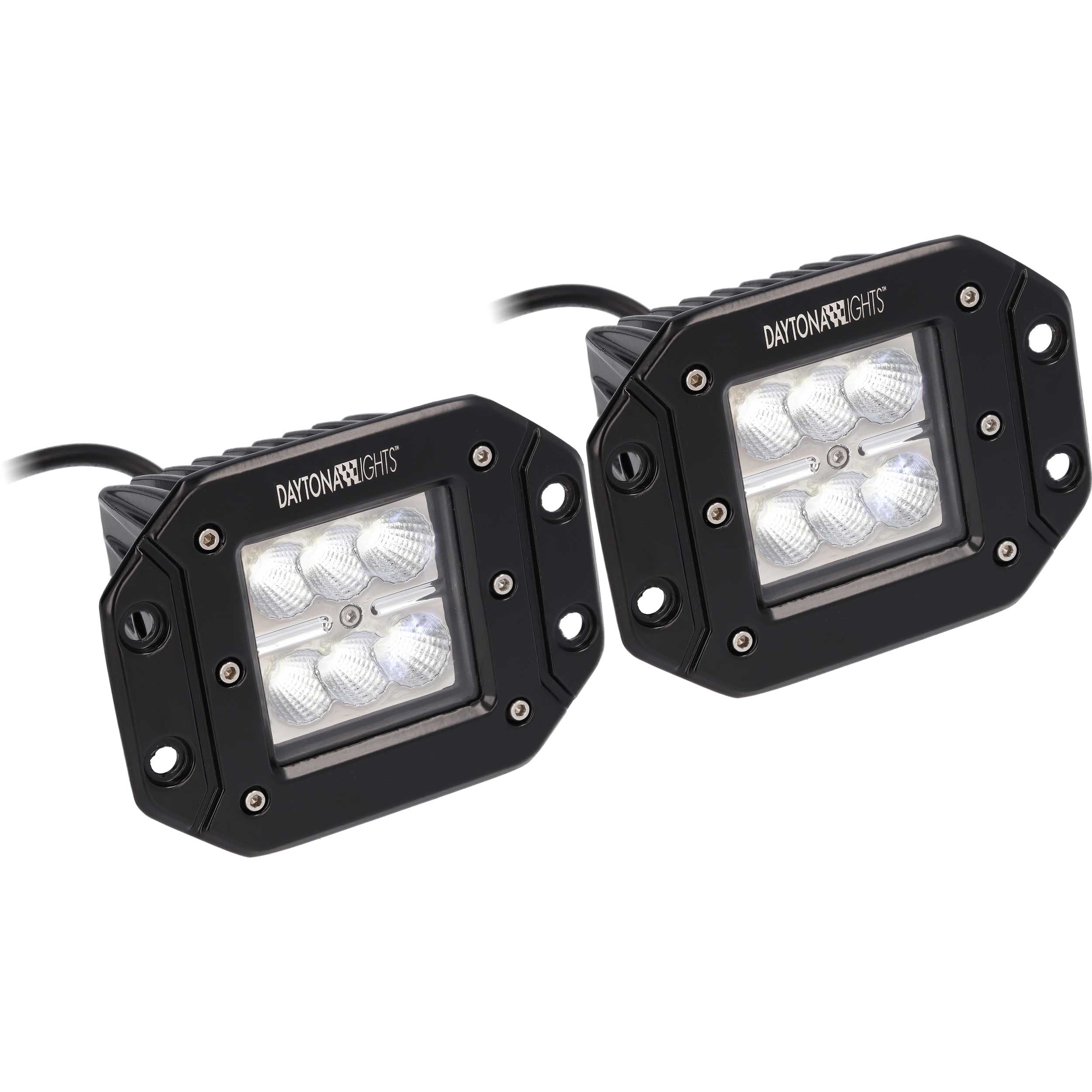 Daytona Lights Flush Mount Cube Lights 3.6" - Flood (2Pk)