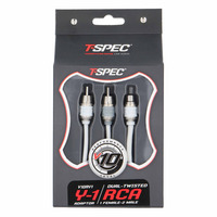 V10 RCA Y Cable | 2 Male to 1 Female | 6 in.