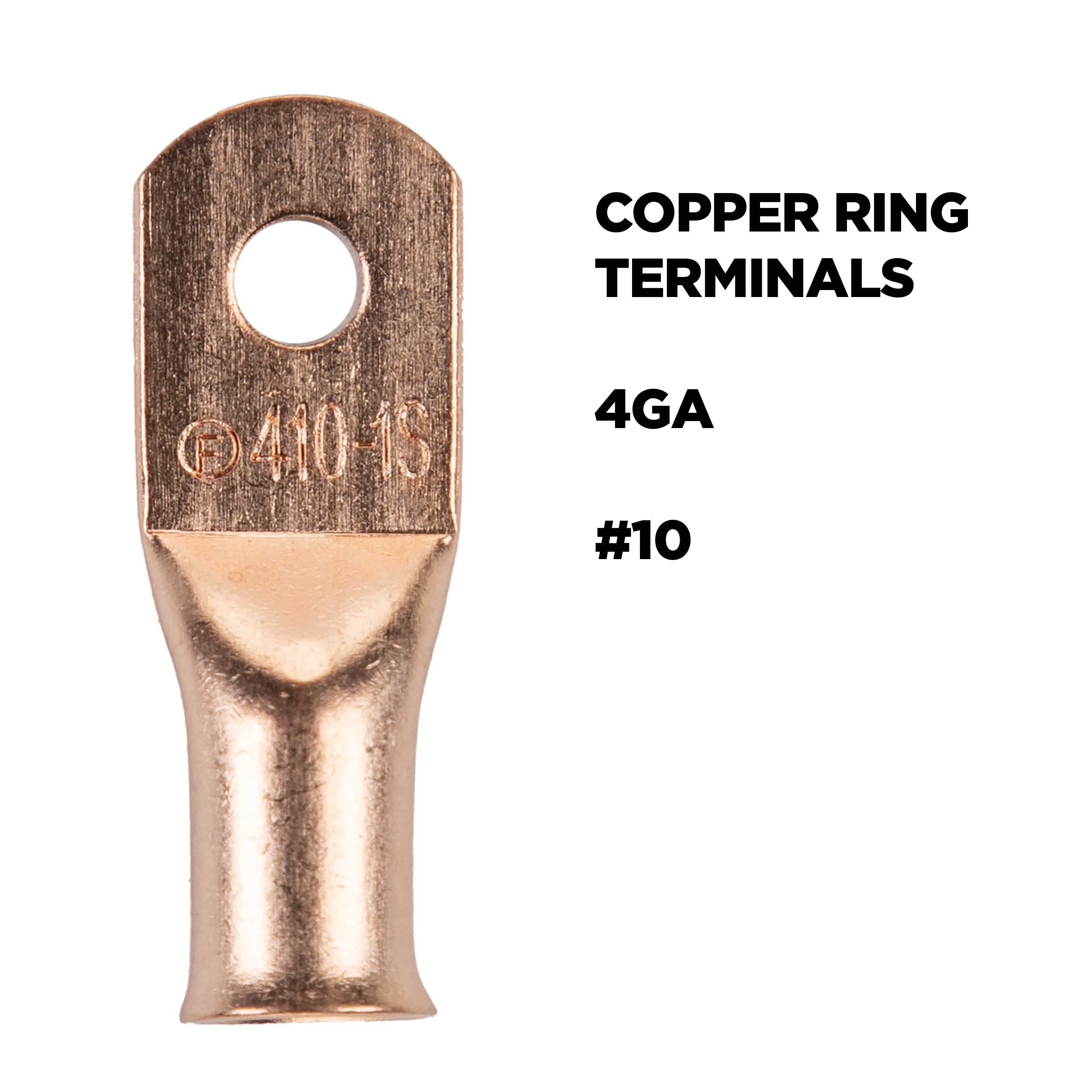 Copper Uninsulated Ring Terminal 4 Gauge #10