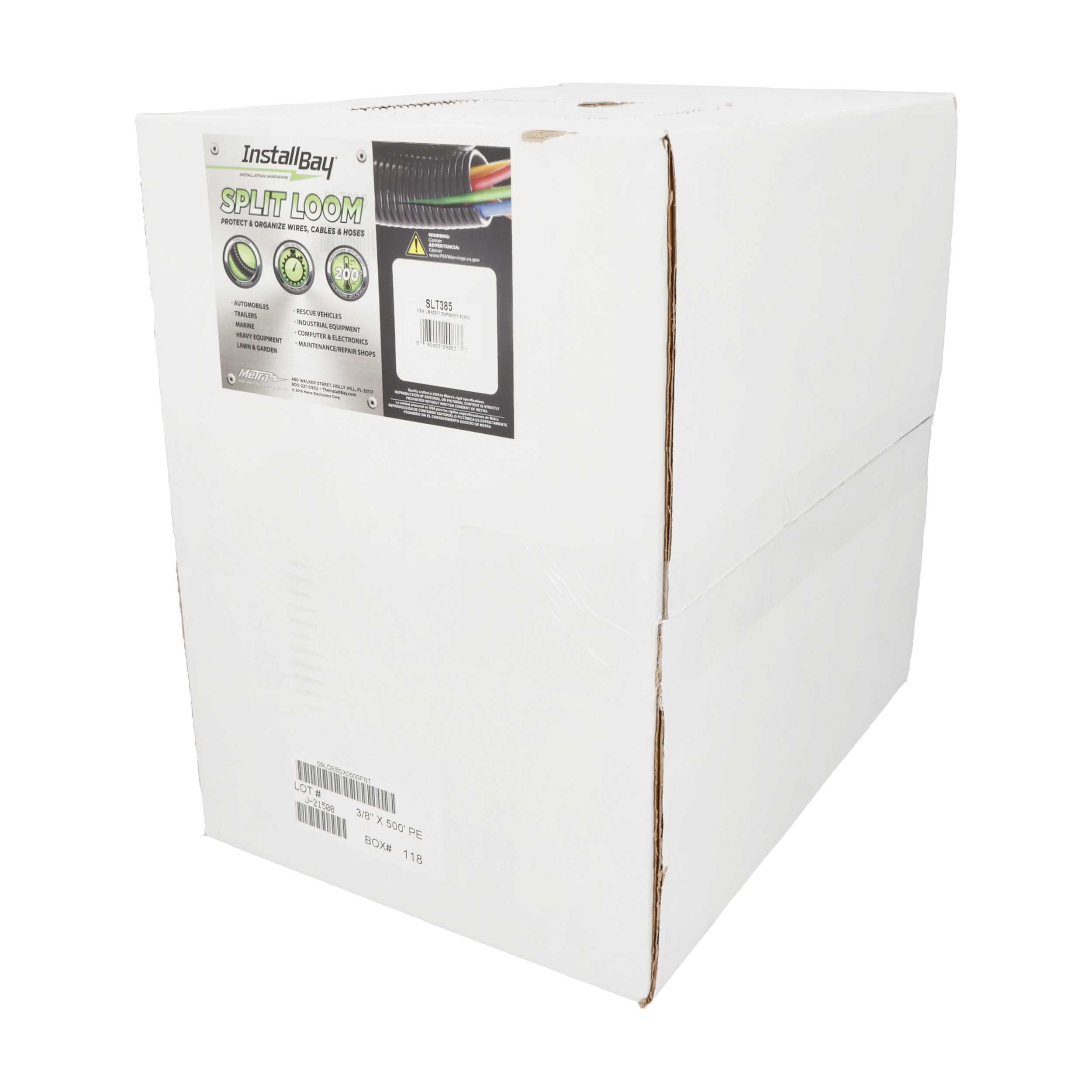 Split Loom Tubing 3/8in Dia - 500Ft Dispenser Box