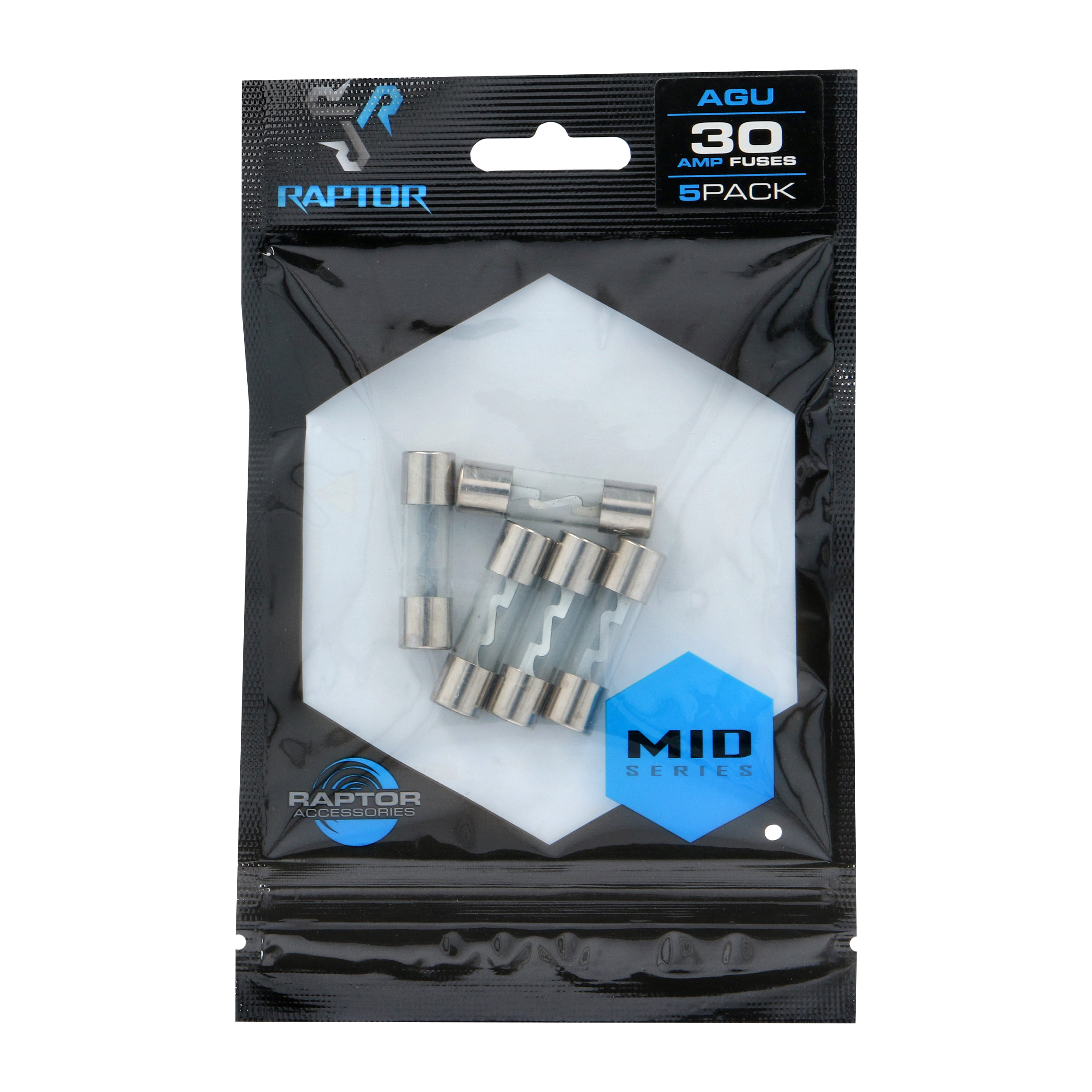 30 AMP AGU Fuses Nickel Plated - MID SERIES - 5 PK