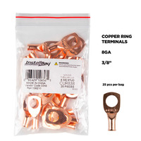 Copper Uninsulated Ring Terminal 8 Gauge 3/8 inch