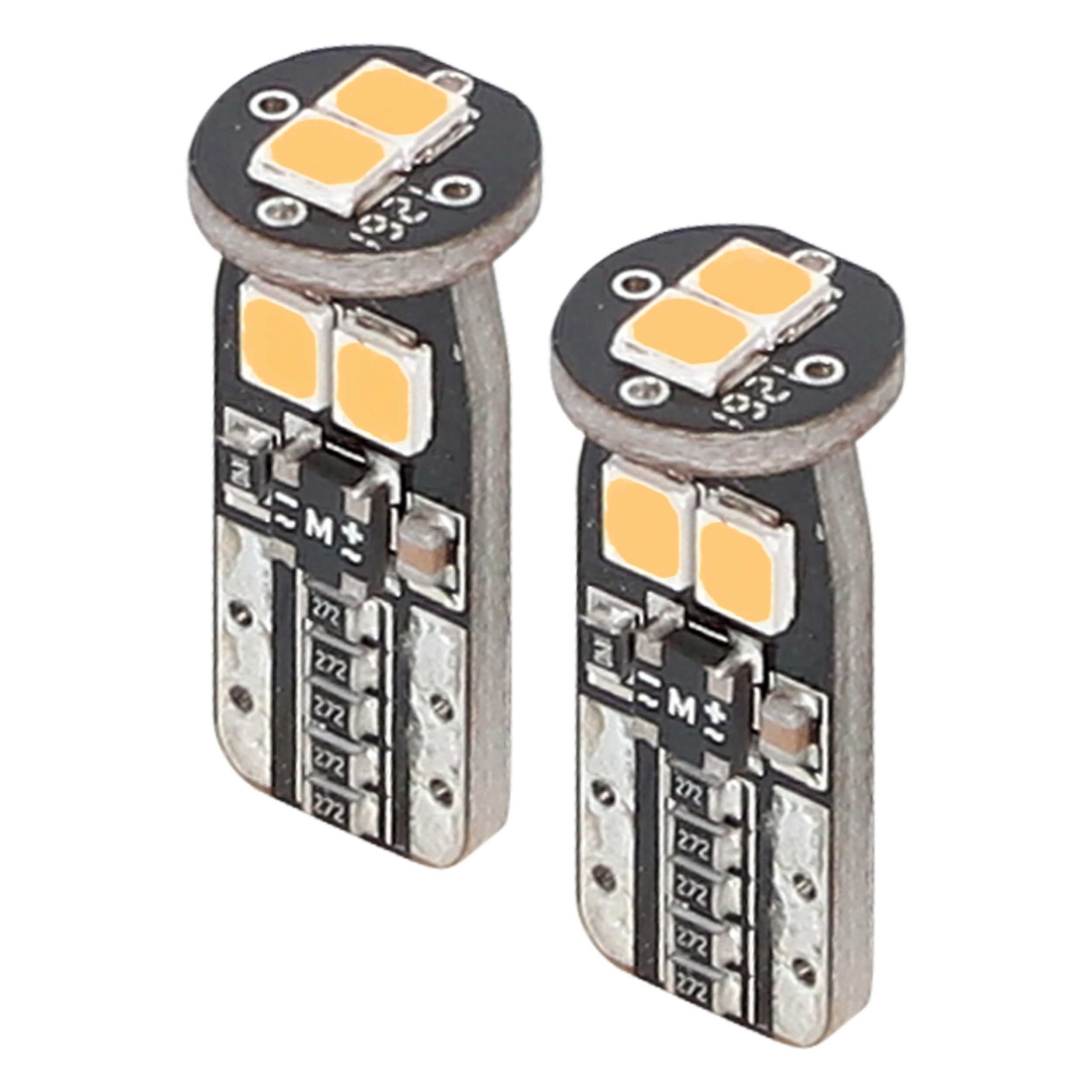 T10 Amber Bulbs with Integrated Internal CANBUS System - 2-P