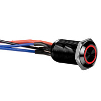 Black 12MM Round Illuminated Latching Switch Red Qty 2