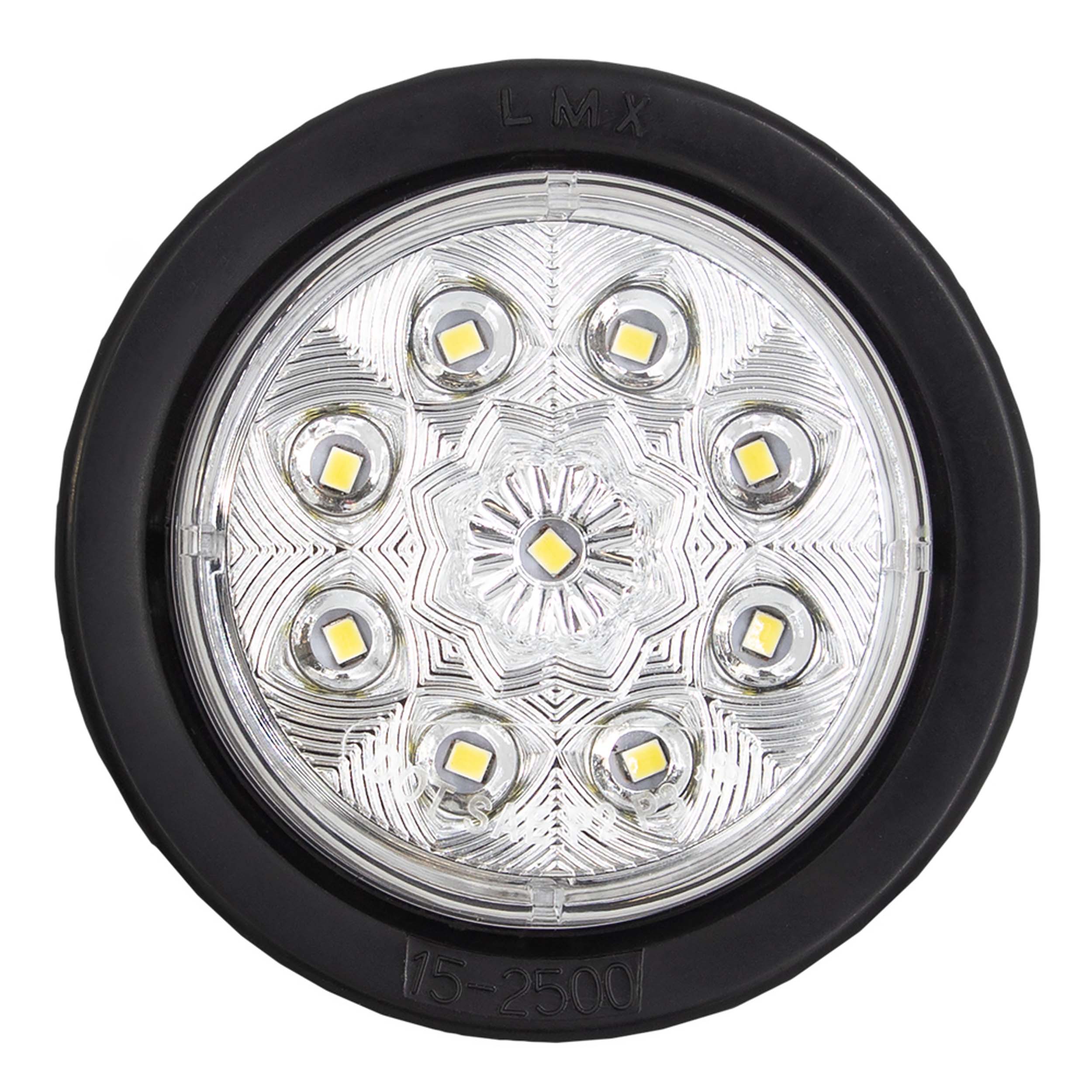 Round White Marker/Clearance Light with Grommet - 2.5 Inch,