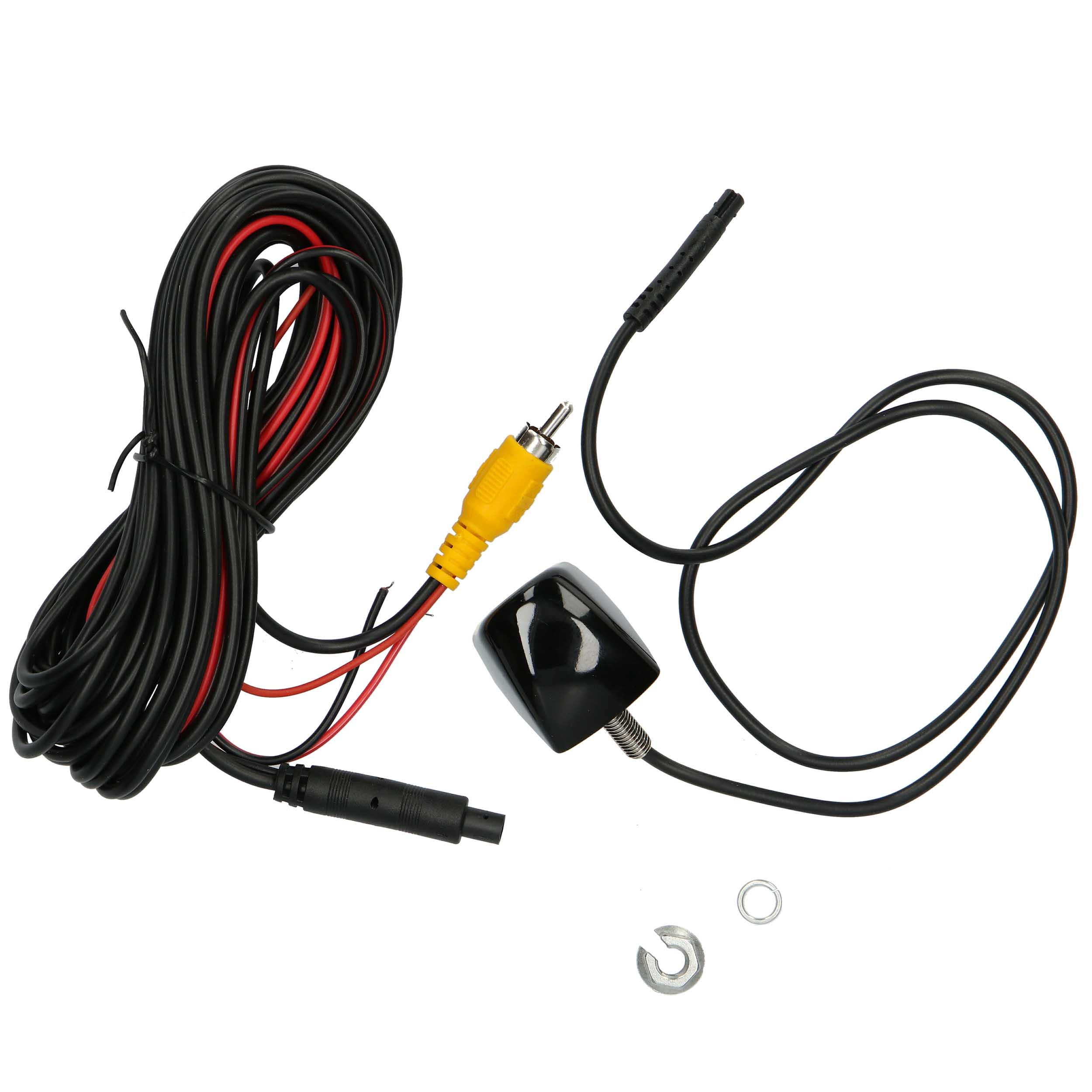 Above License Plate Backup Camera with Black Gloss Metal Hou