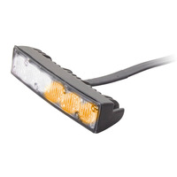 White/Amber Grille Marker Lights - 4.1 Inch, 6 LED