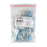 Blue Nylon Ring Terminals 16-14 GA 1/4 inch - Package of 100