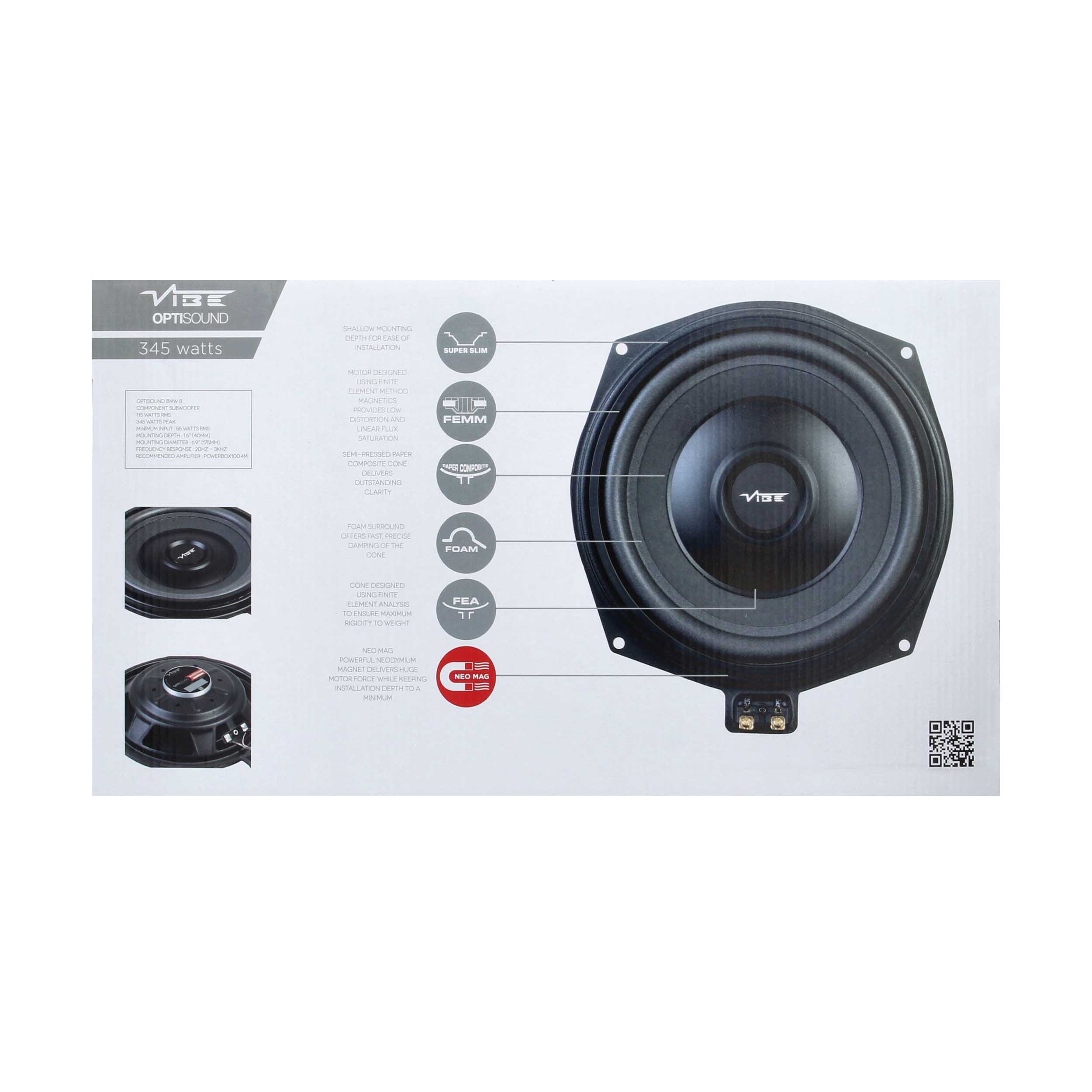 8" Under Seat Replacement 4 Ohm Subwoofer - Fits BMW