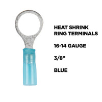 Heat Shrink Blue Ring Terminal 16-14 Gauge 3/8 inch