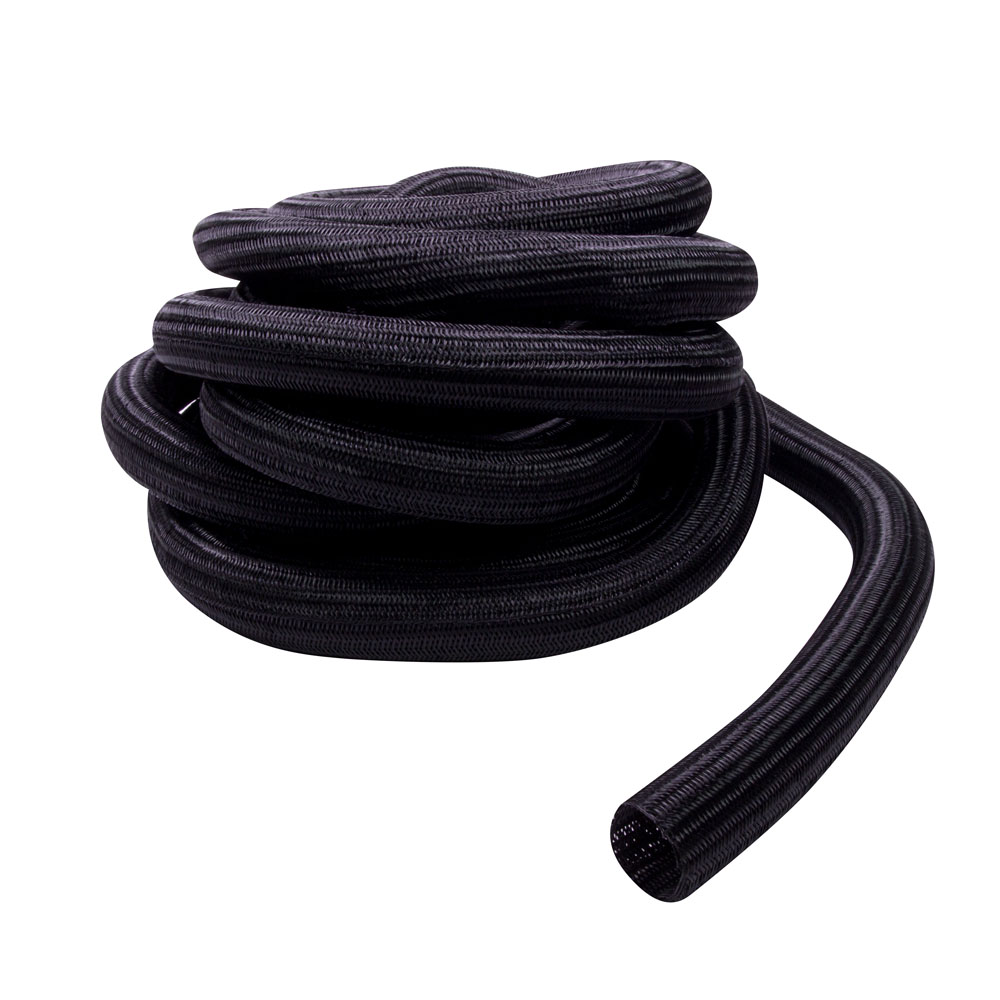 2in Self-Wrapping Split Braid Sleeving Black - 25ft