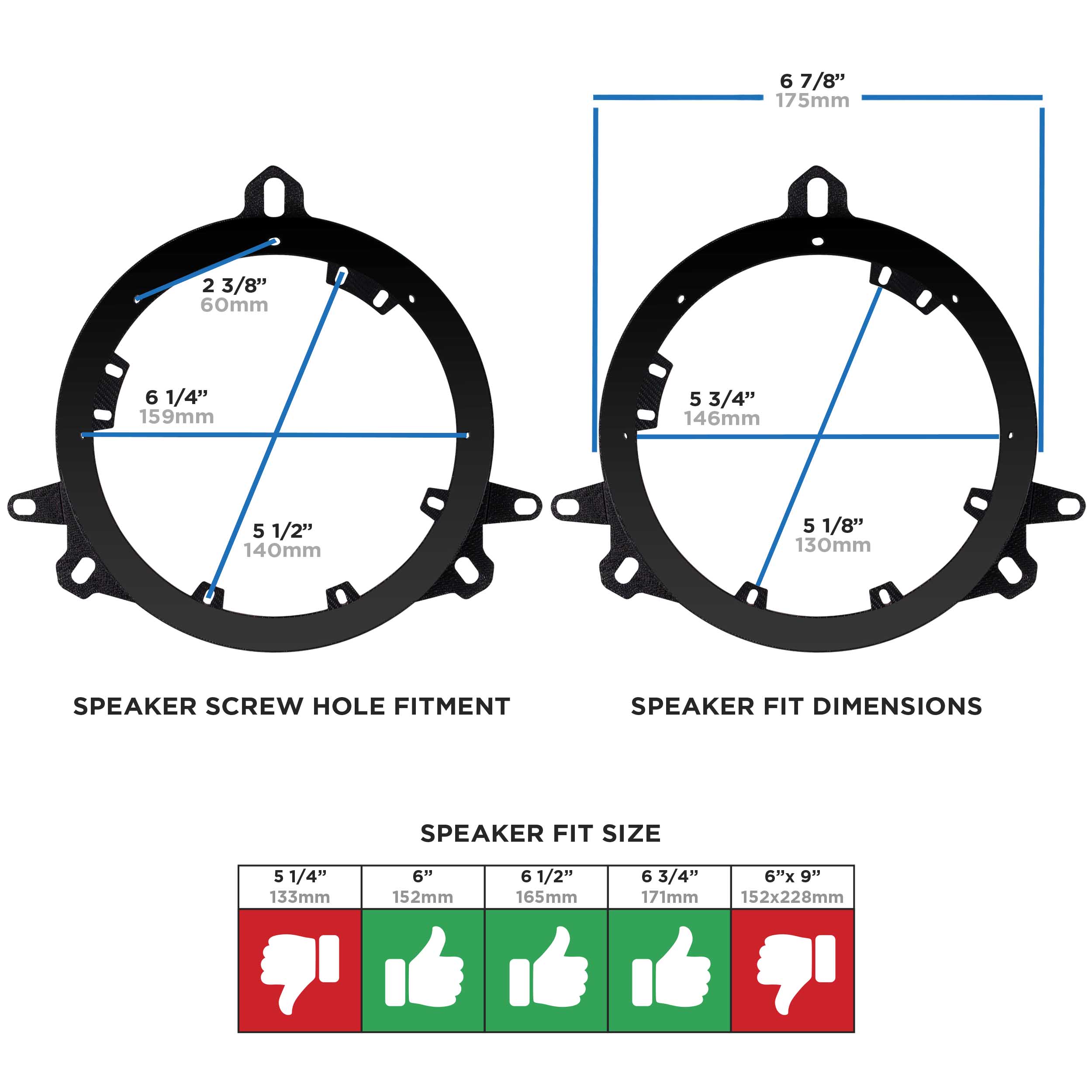 Lexus/Porche/Scion/Toyota 1998-Up 6-6.75 Inch Plate - Pair