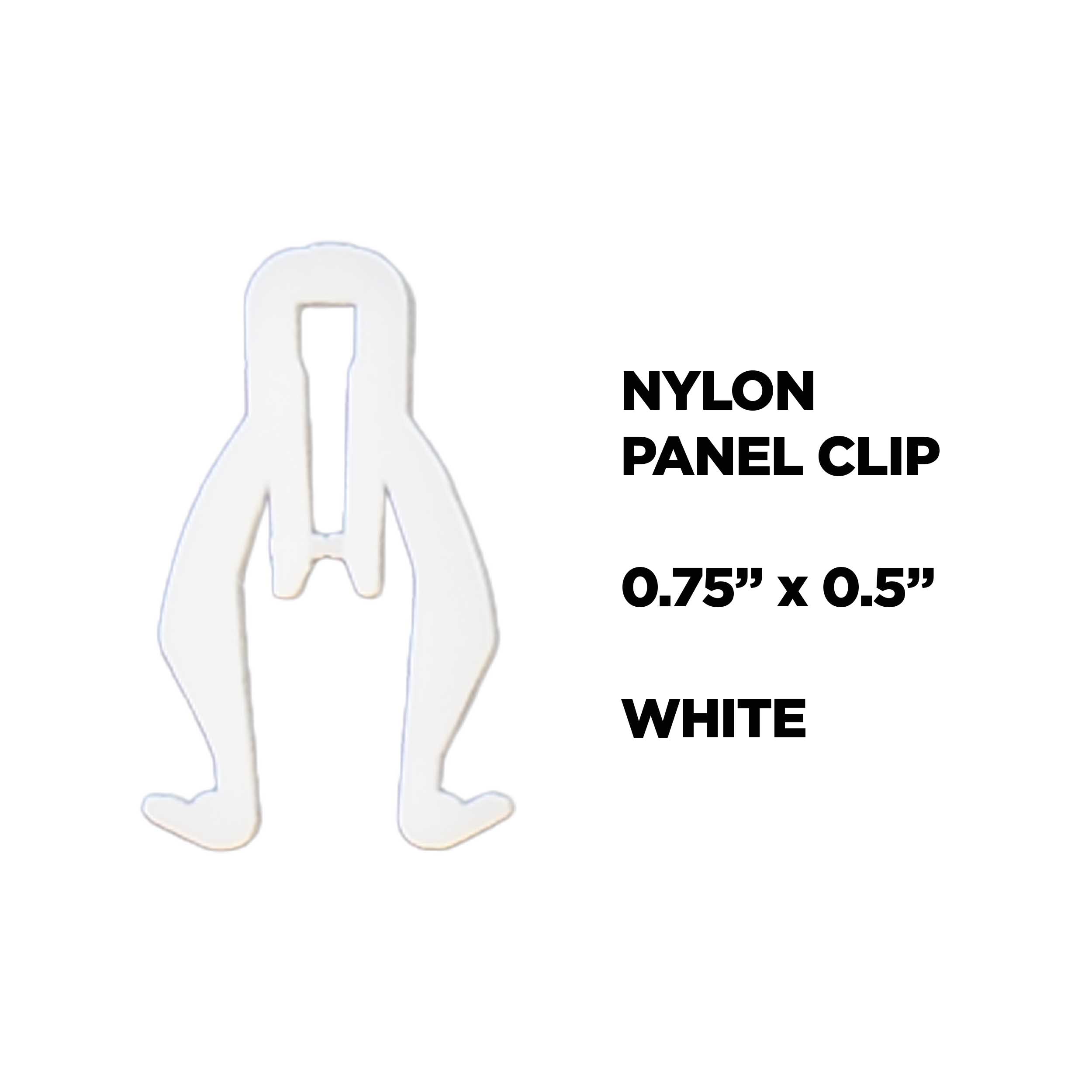 PANEL CLIP WHITE NYLON 50PK
