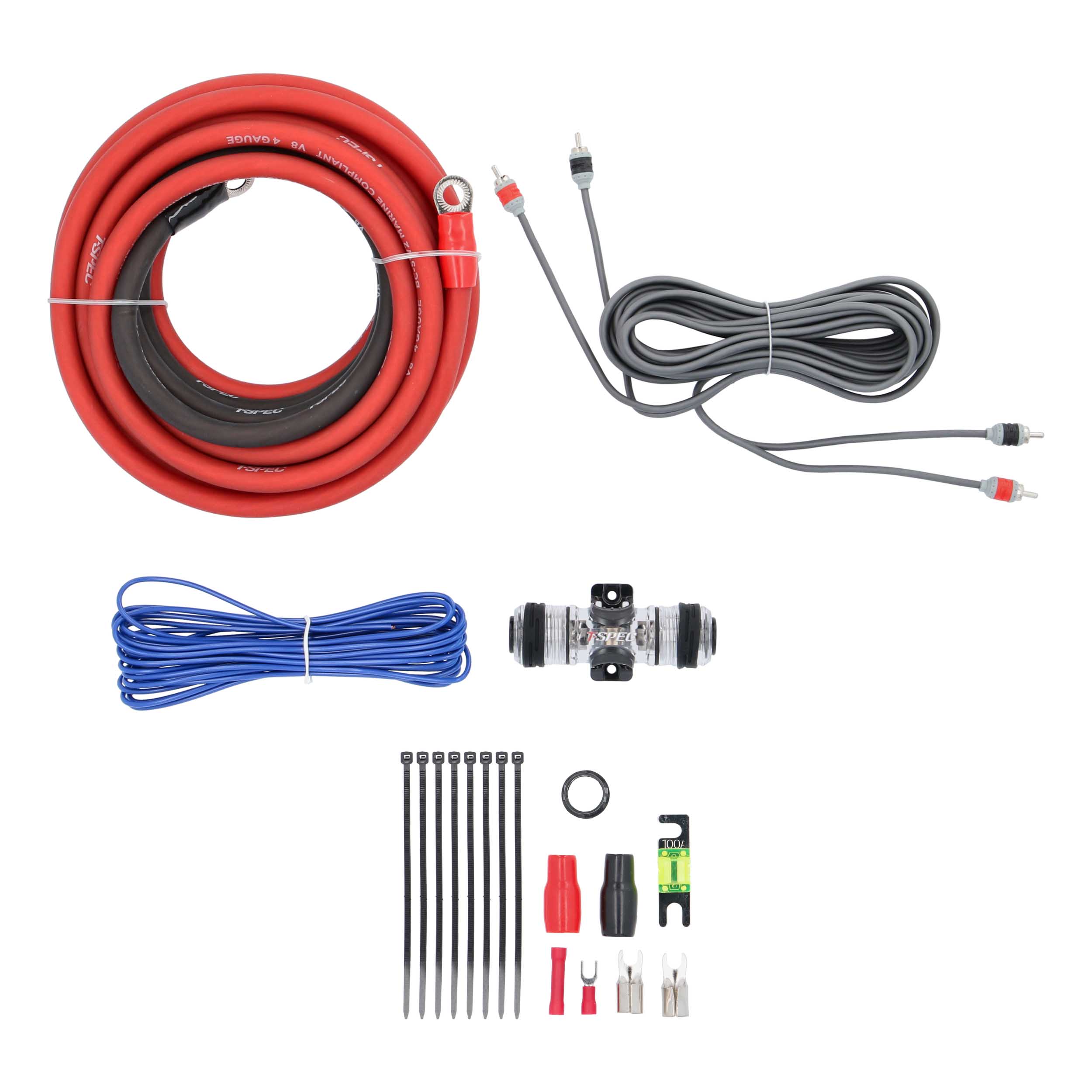 V8 Series 4 AWG 1500 Watt OFC Amp Installation Kit with RCA