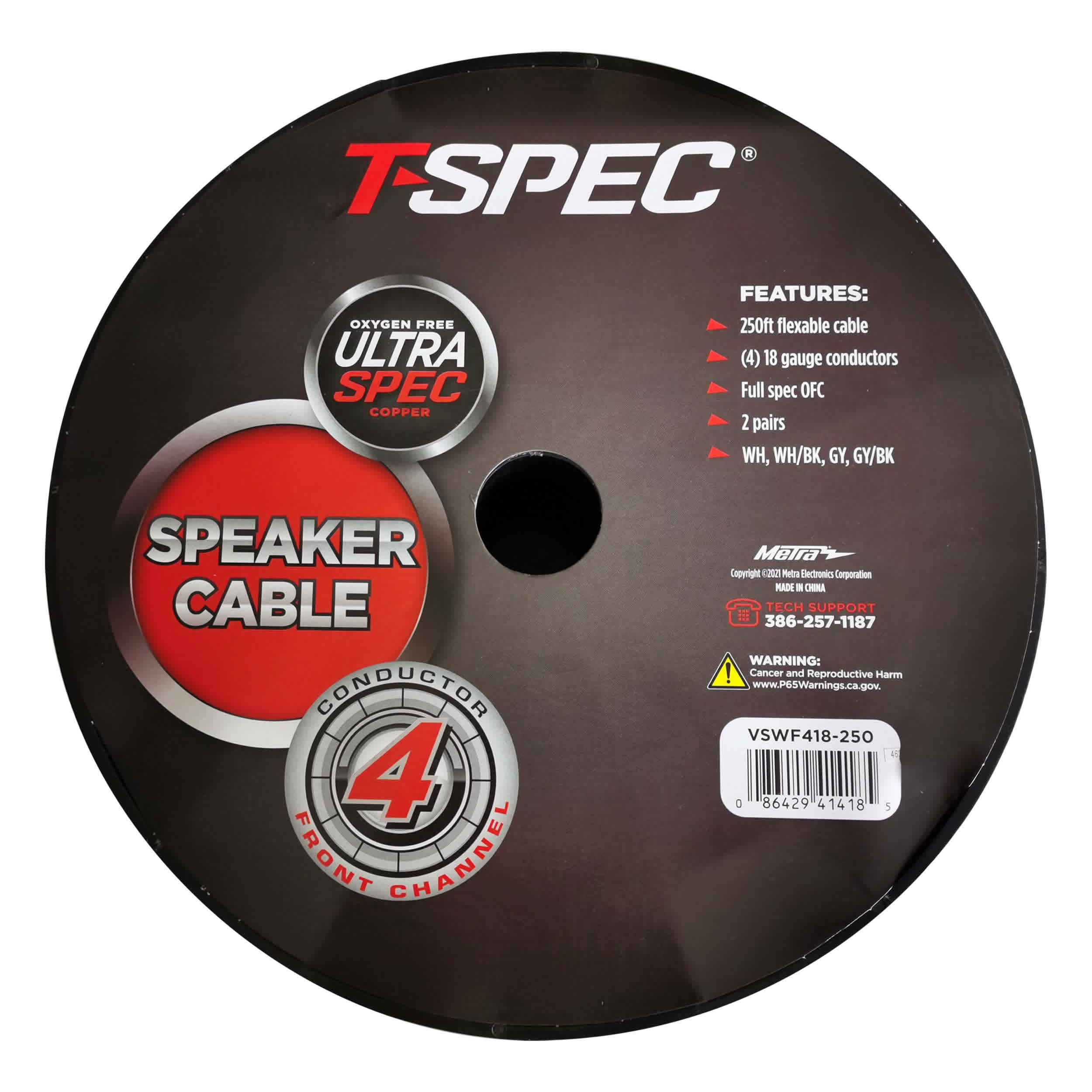 Front Channel Speaker Cable 18 Gauge 4 Conductor