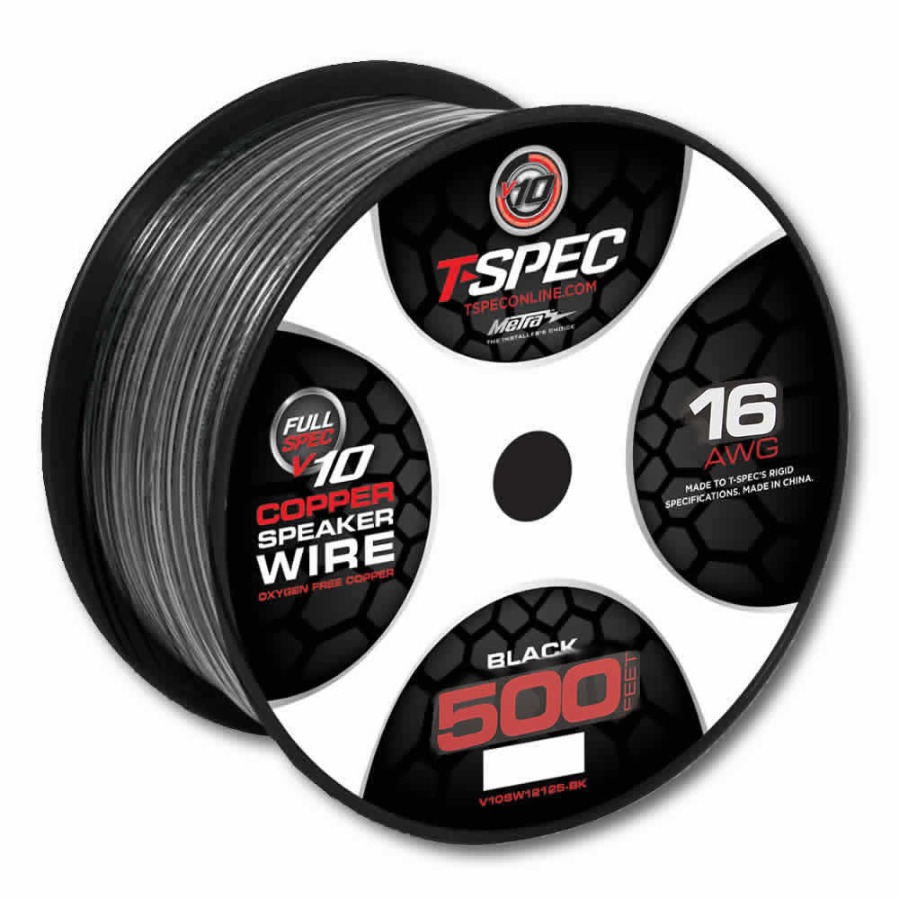 16 AWG 500 FT BLACK OFC SPEAKER WIRE - v10 SERIES