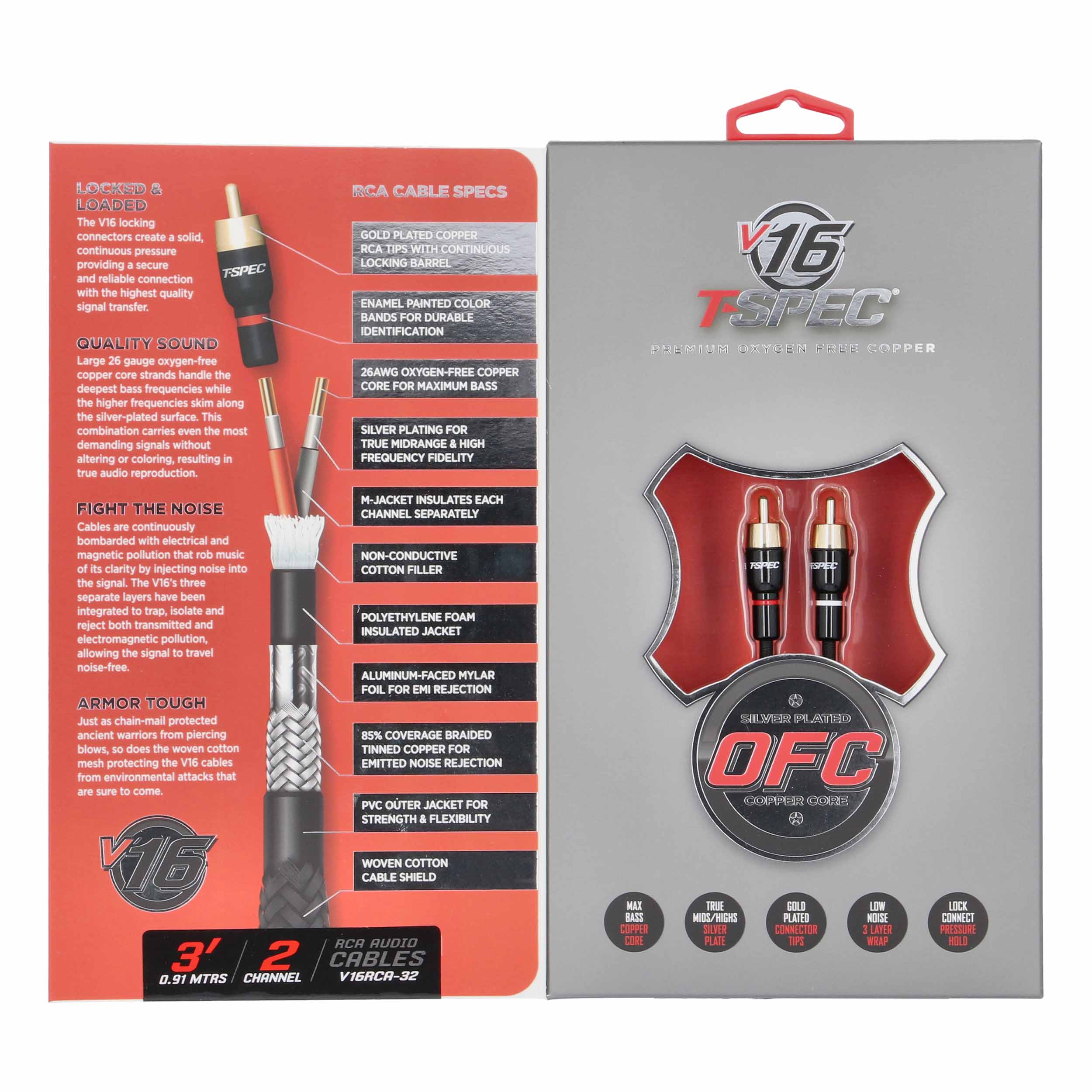 V16 Series RCA Audio Cables - 3 Feet