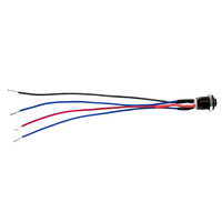 Black 12MM Round Illuminated Momentary Switches - Green