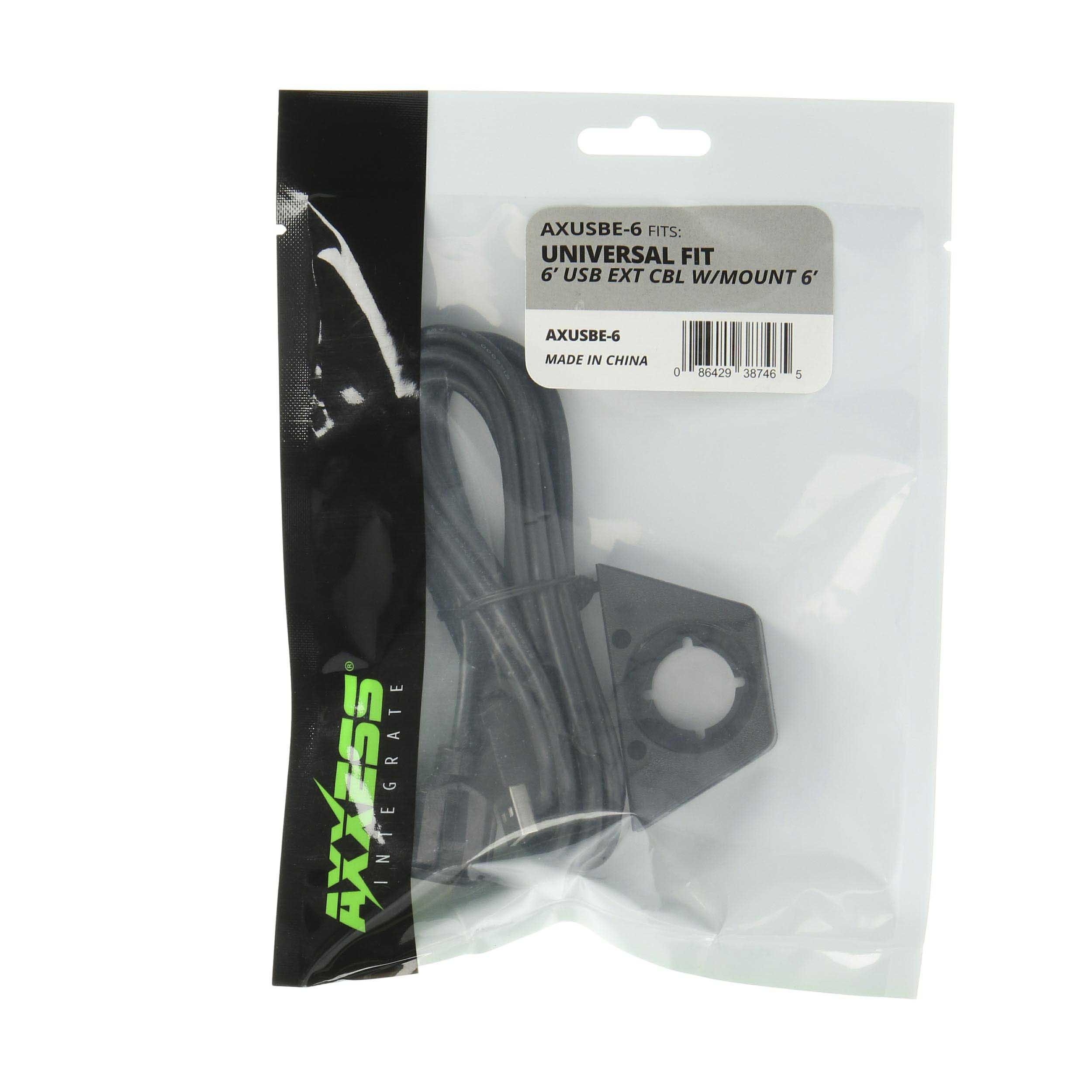 Male USB to Female USB Jack with Mount