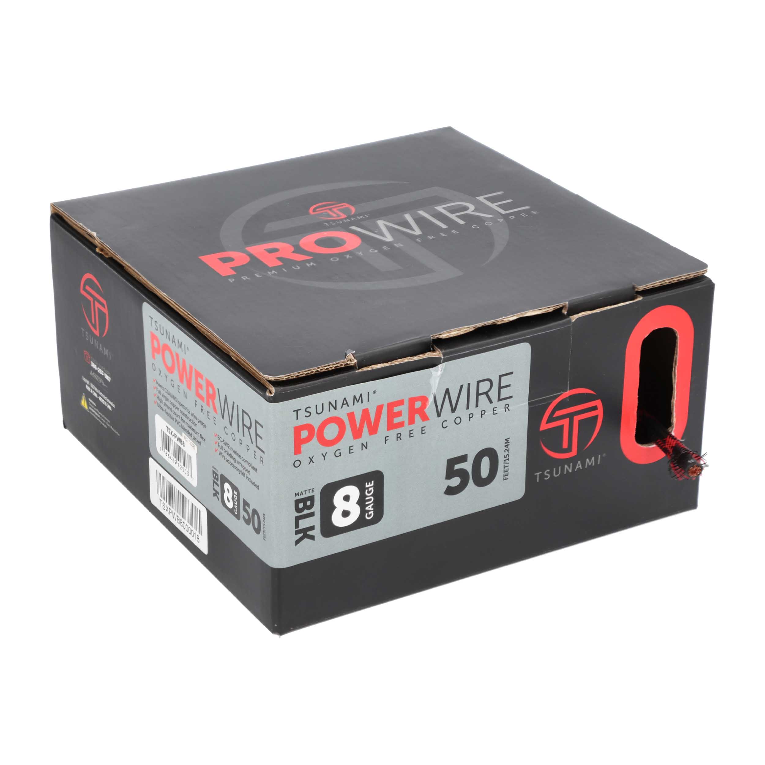 50Ft Spool Black 8ga w/Acc Kit