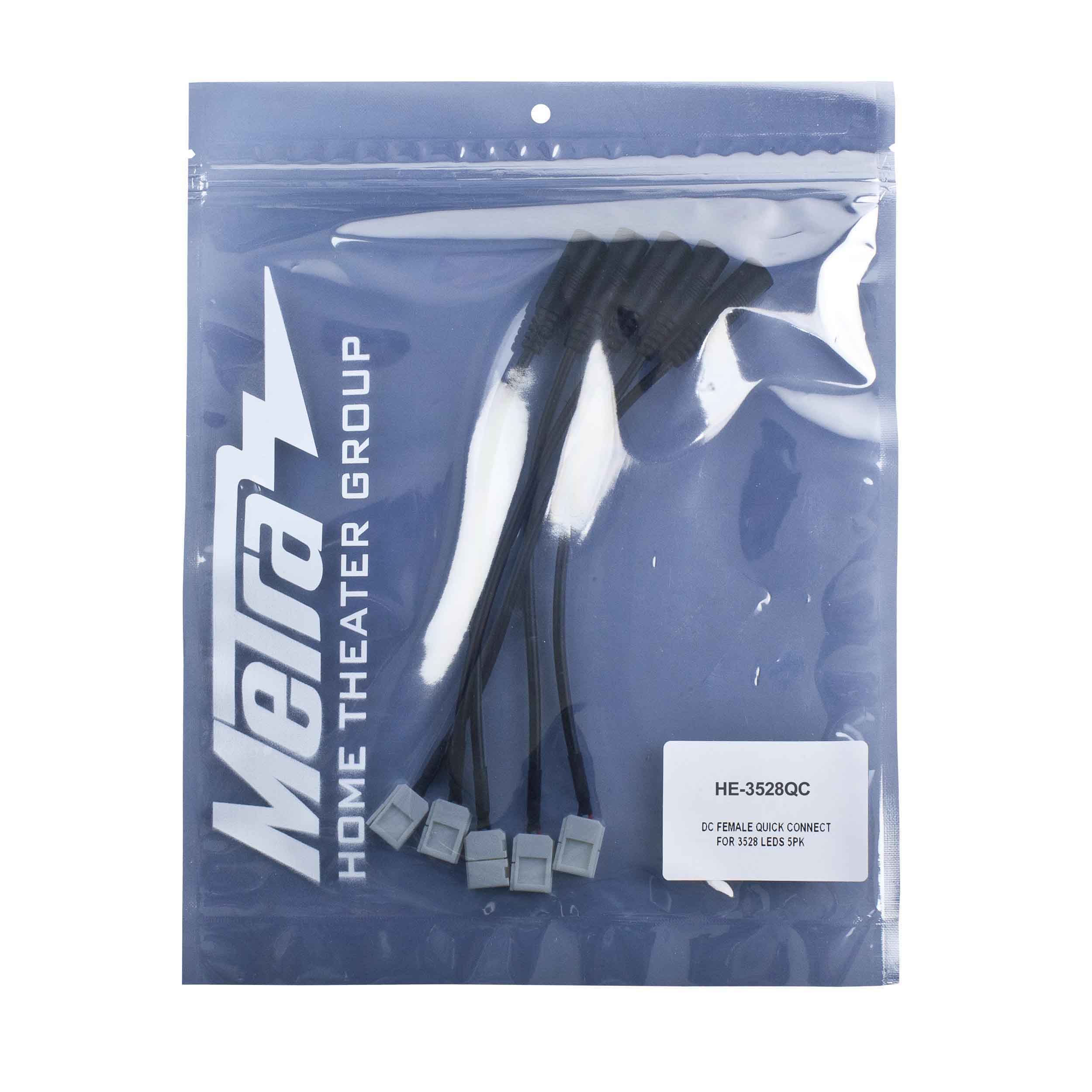 DC Female Quick Connect for 3528 LEDs - 5-Pack