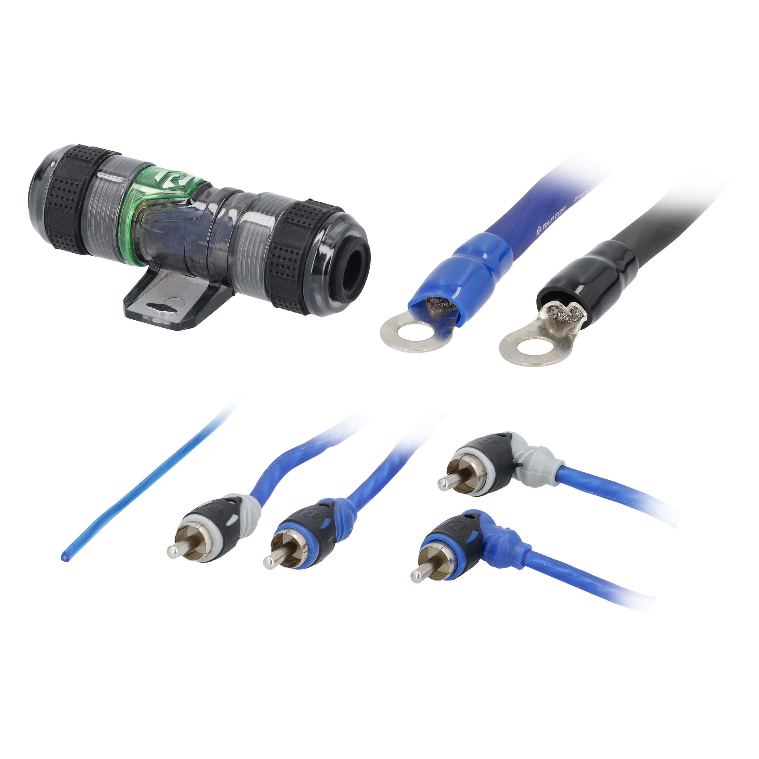 RAPTOR CCA 950W 4 AWG Amp Kit with RCA Cable - Mid Series