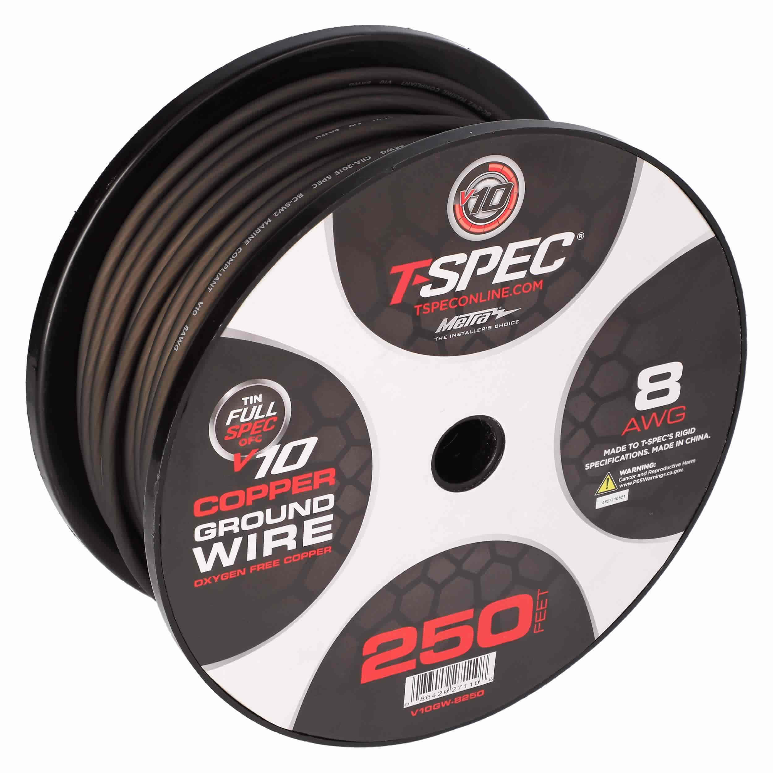 8 AWG 250FT MATTE BLACK OFC POWER WIRE - v10 SERIES