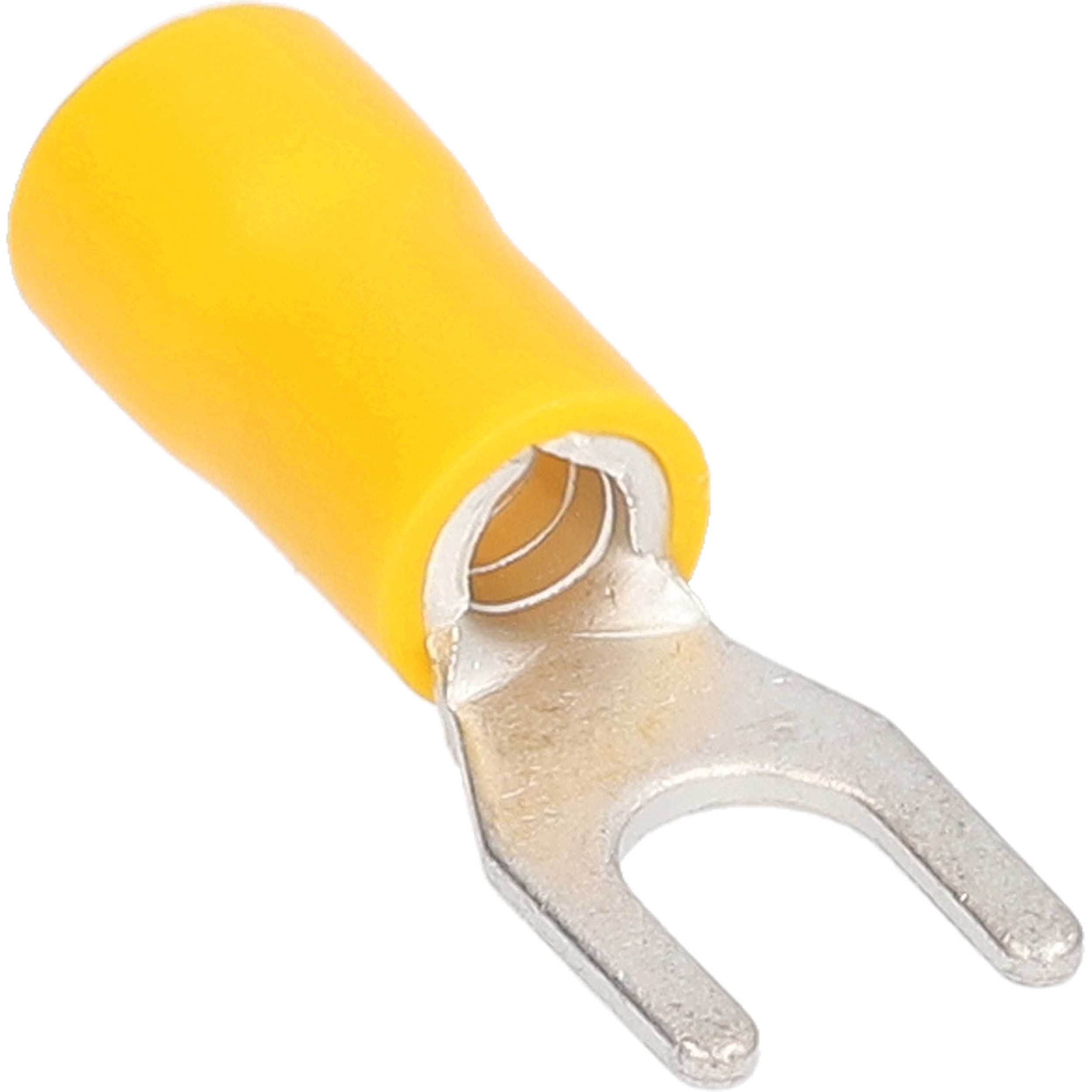 Yellow Vinyl Spade Terminal 12-10 Gauge #10 - Package of 100