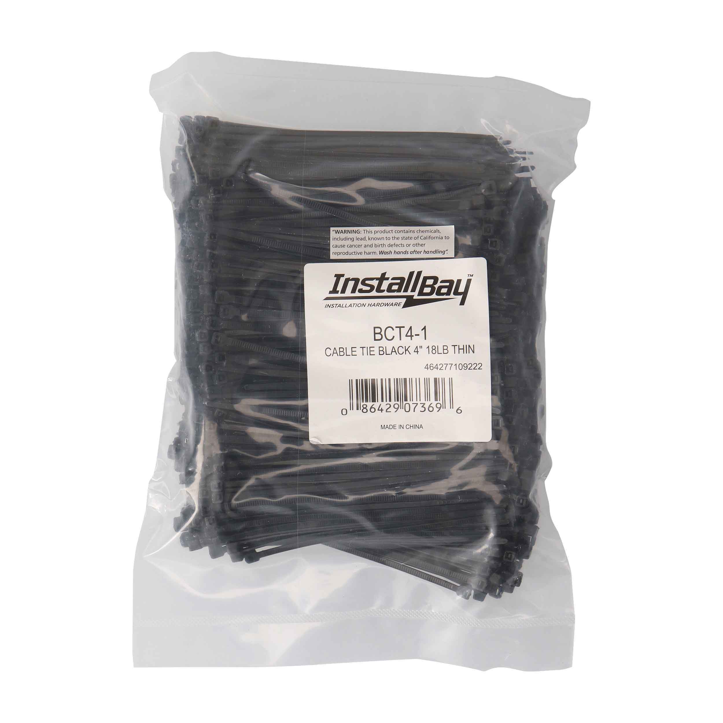 Black Cable Tie - 4 Inch, Package of 100
