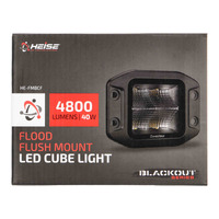 Blackout Flush Mount 3.5" Cube 4 LED Light - Flood