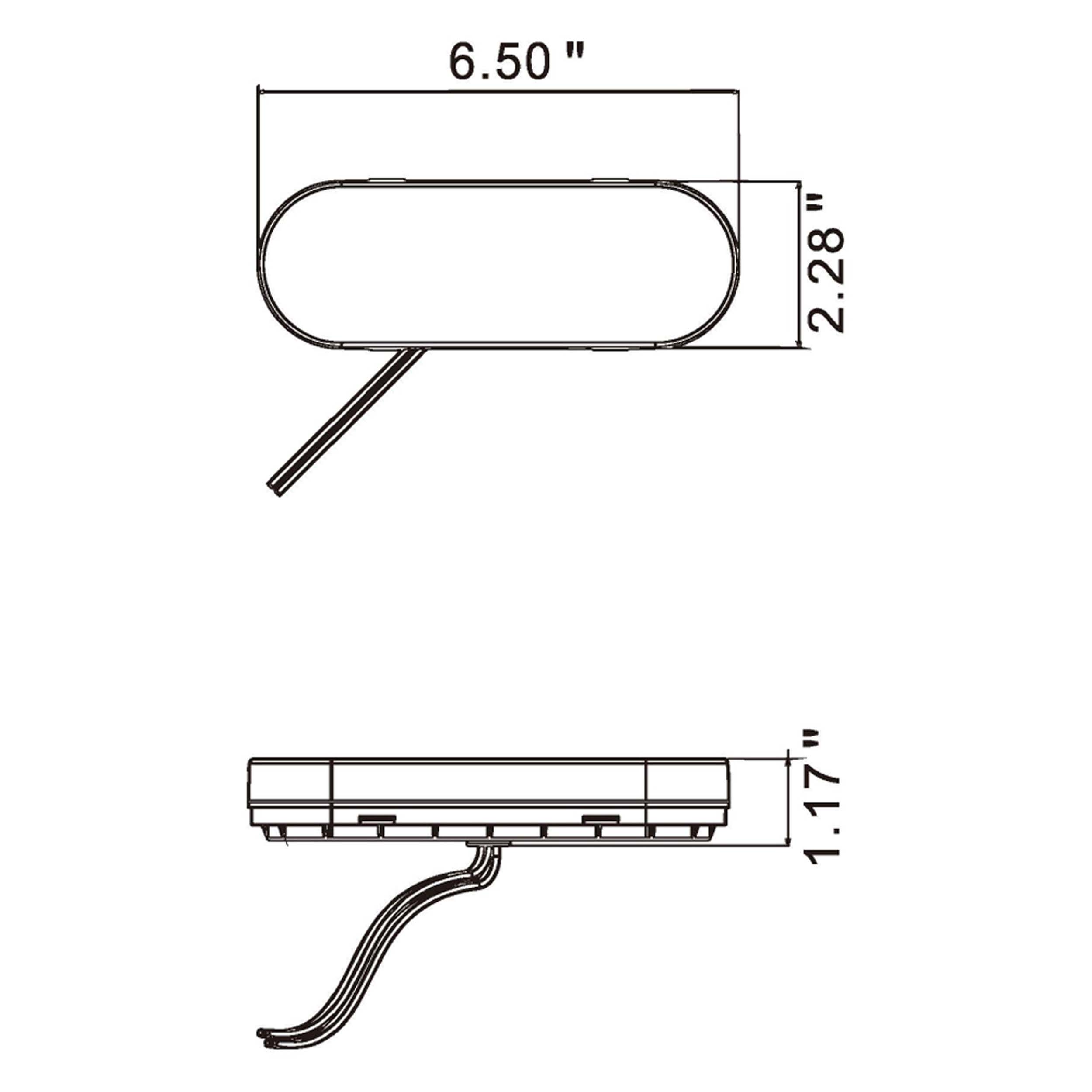 Oval Amber Light with Grommet - 6 Inch, 14 LED
