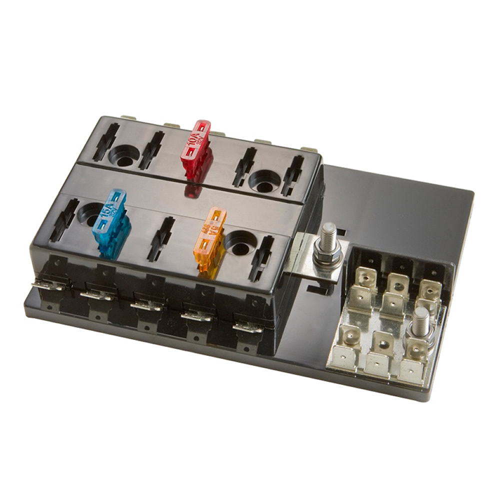 Fuseblock ATC 10 Position with Grounding Pad
