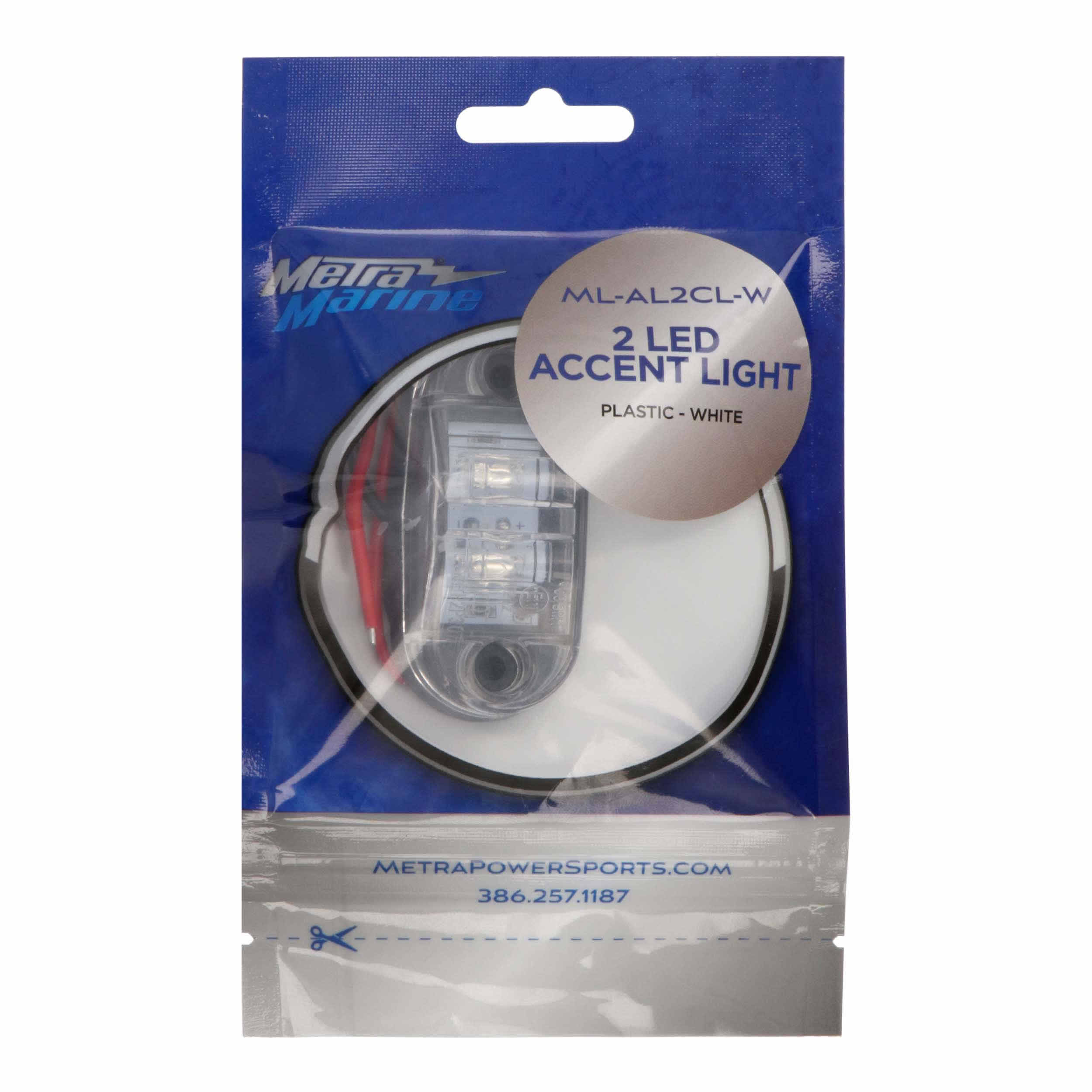 White 2-LED Accent Light - Clear Plastic Bezel