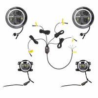 7" Chasing Halo LED Headlight & 4" Fog Light Kit with Controller