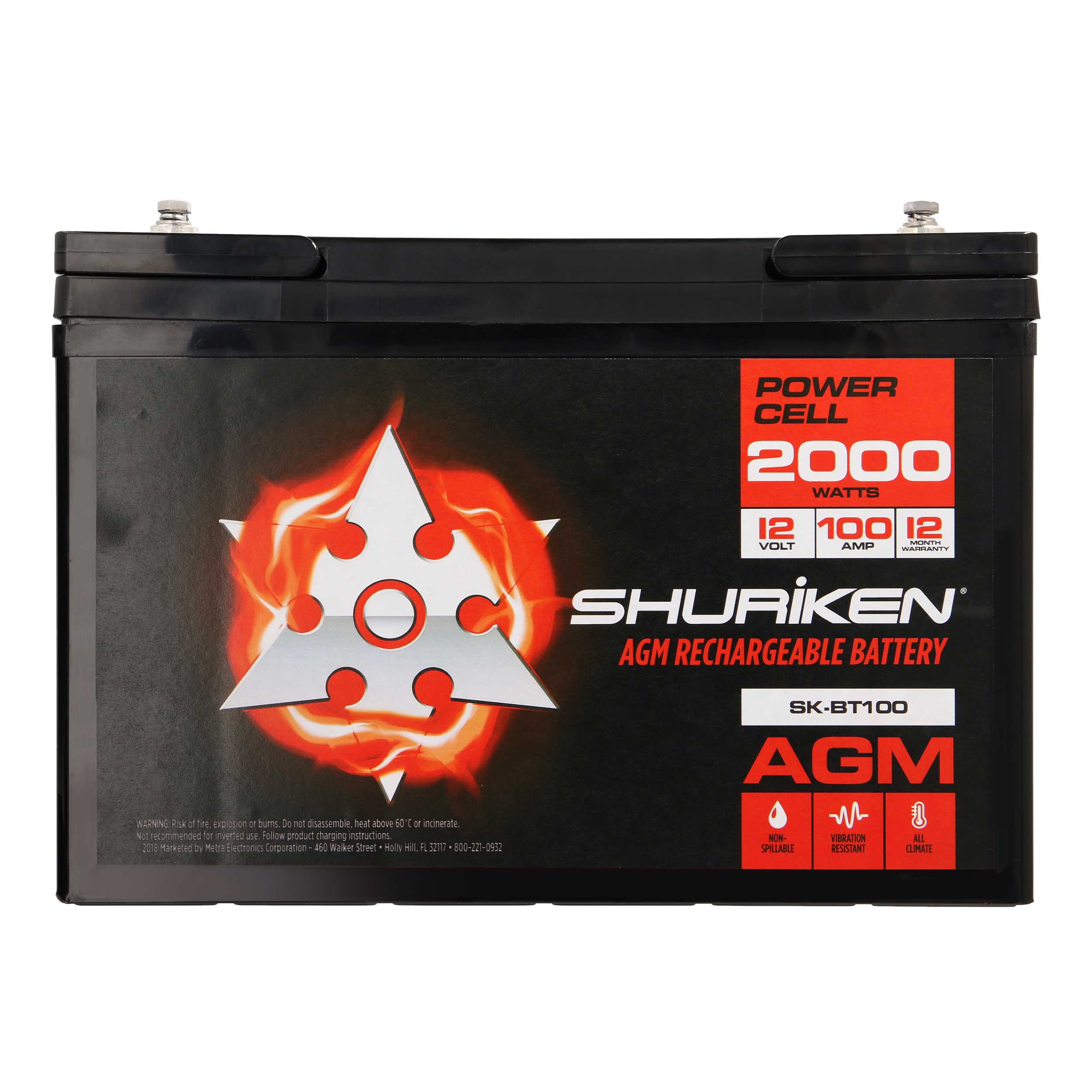 2000W 100AMP Hours Large Size AGM 12V Battery