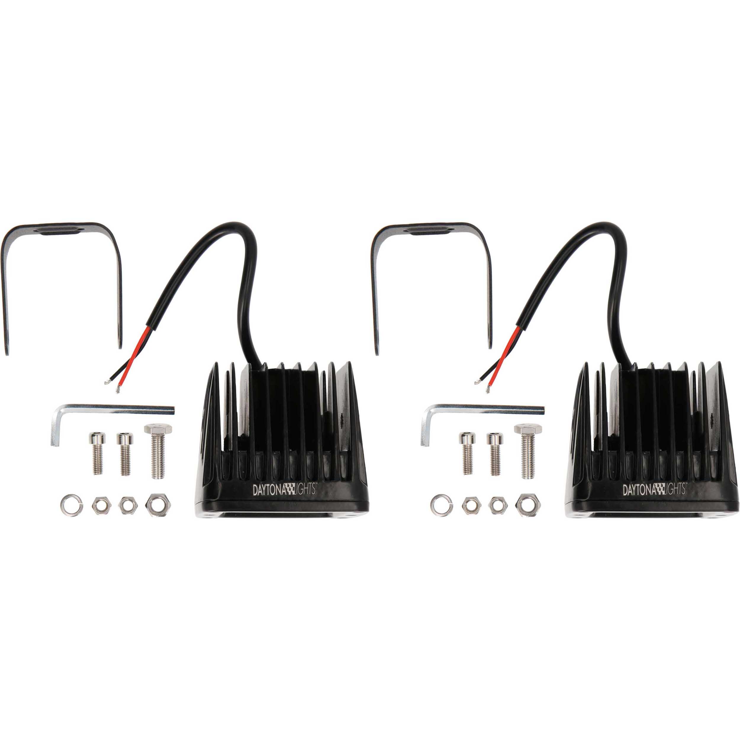 Daytona Lights Blackout 3" Cube Lights - 4 LED Flood (2Pk)