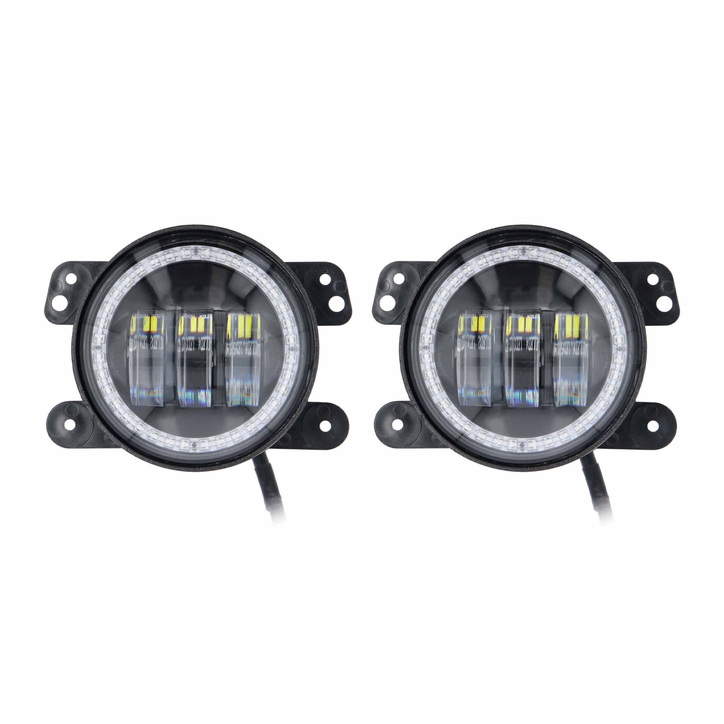 4" LED Fog Lights with RGB Halo - Fits Select Jeep® Wrangler