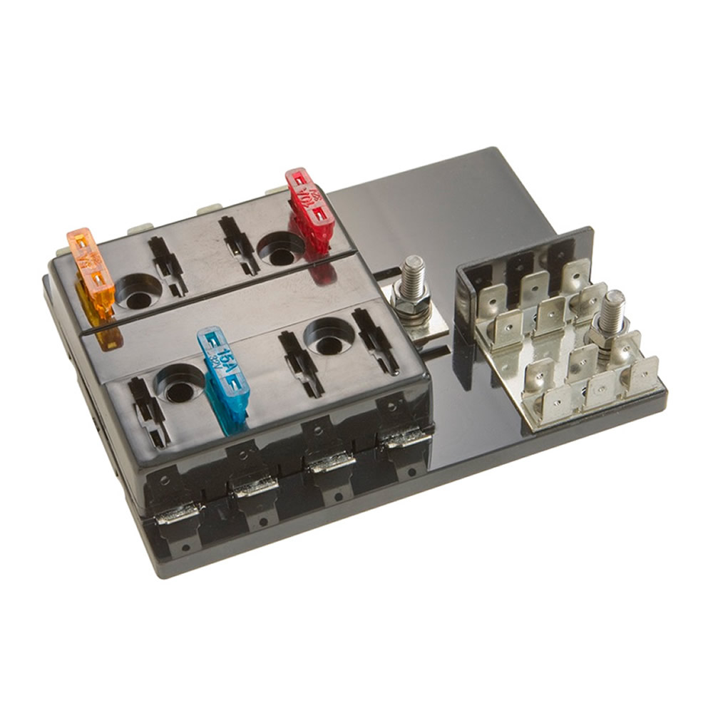 Fuseblock ATC 8 Position with Grounding Pad