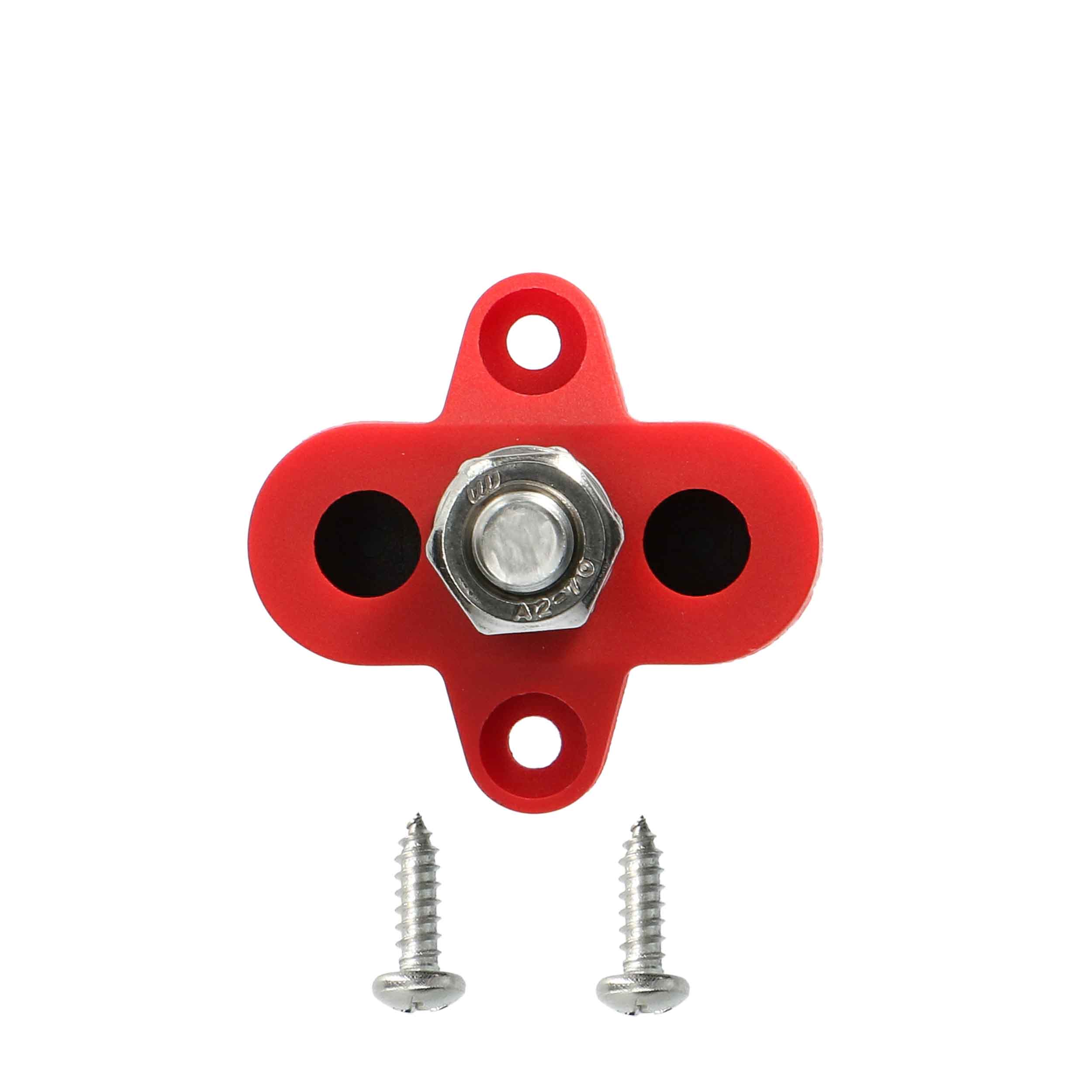 Red M8 Single Terminal Stud - 5/16 Inch
